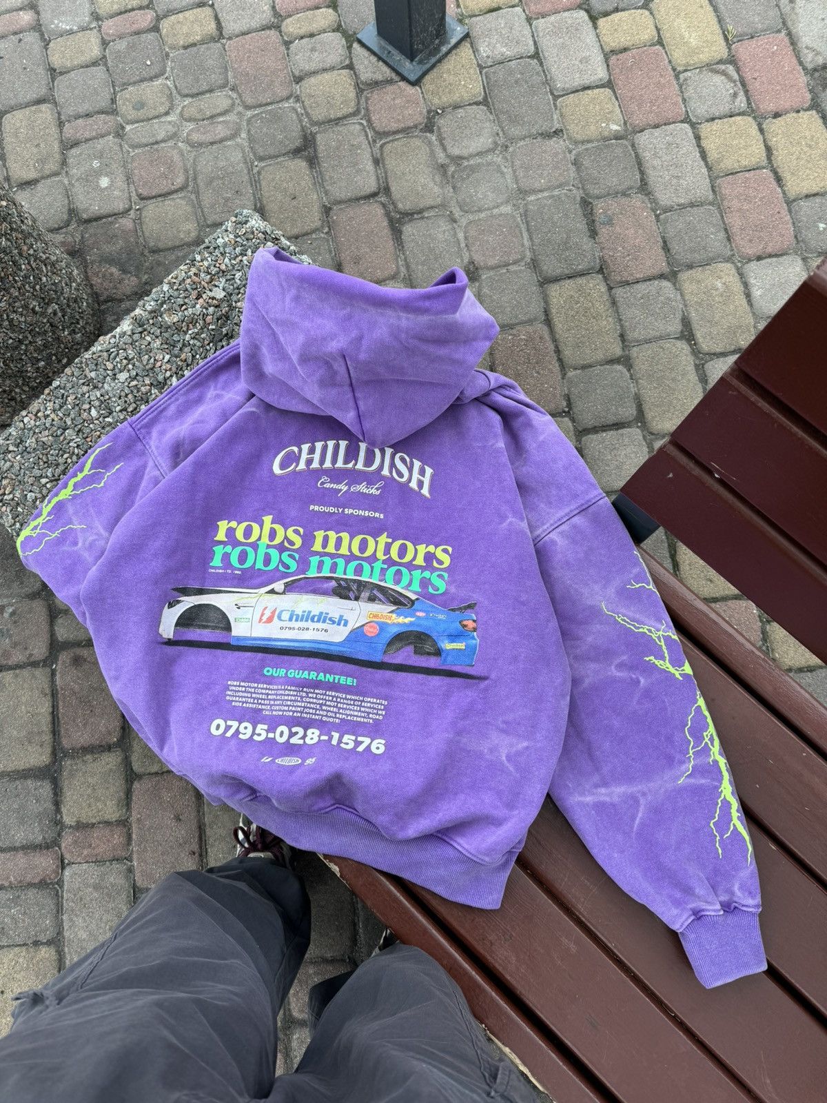 Japanese Brand Streetwear Vintage Vintage Childish racing 1995 Robs Motors Purple hoodie Grailed