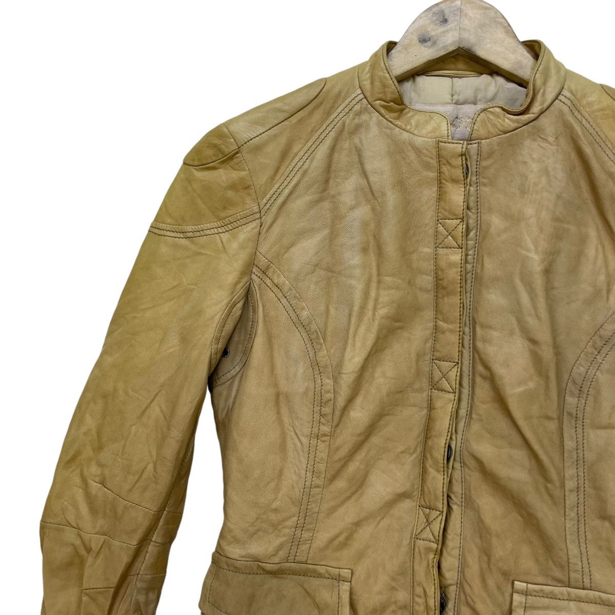 Genuine Leather × Leather Italian Designer John Risi Sheep Skin Leather Jacket Size M / US 6-8 / IT 42-44 - 3 Thumbnail