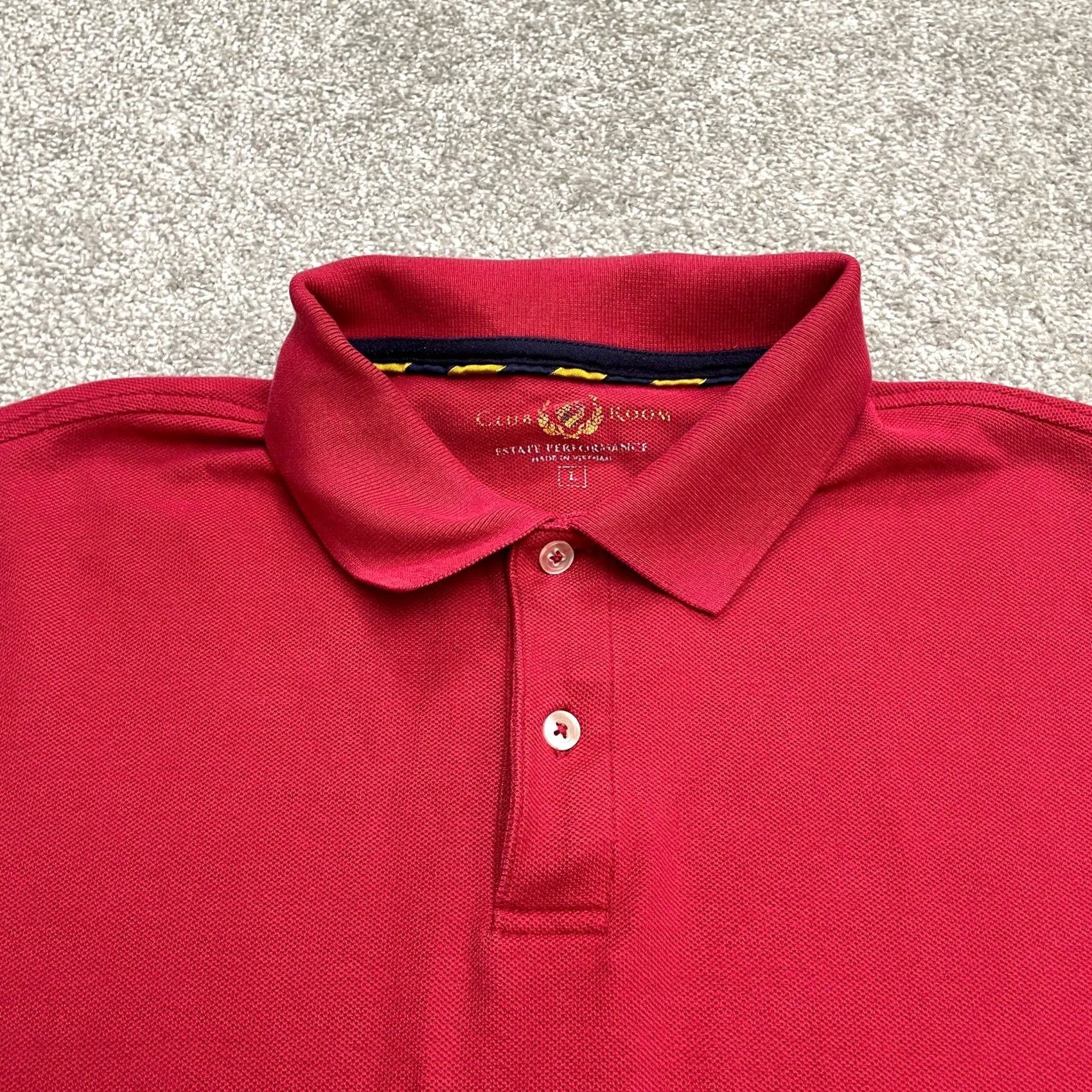 Club Room VINTAGE Club Room Polo Shirt Mens L Red Short Sleeve Cotton Casual Golf Size US L / EU 52-54 / 3 - 3 Thumbnail