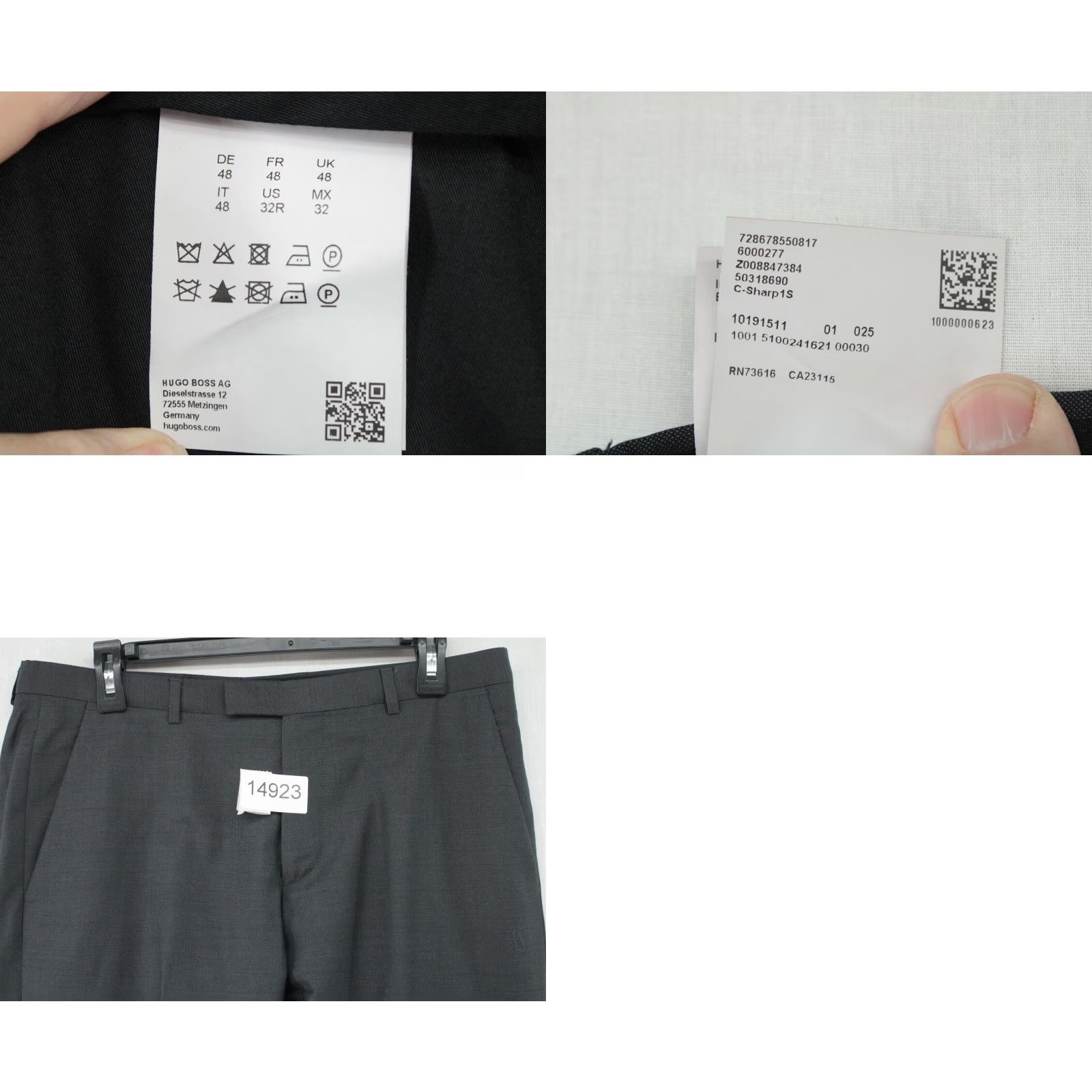 Hugo Boss Hugo Boss Dress Pants Men 34 Regular Gray Slim Wool Office Wear Tapered Flat Front Size US 34 / EU 50 - 8 Thumbnail