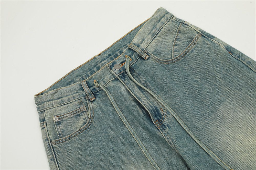 Japanese Brand × Jean Men's street punk washed distressed wide-leg jeans y2k Size US 32 / EU 48 - 4 Thumbnail