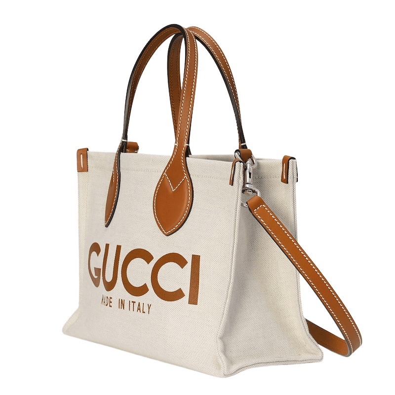 Gucci GUCCI Beige Cotton Linen Medium Tote New & Authentic Size ONE SIZE - 2 Thumbnail