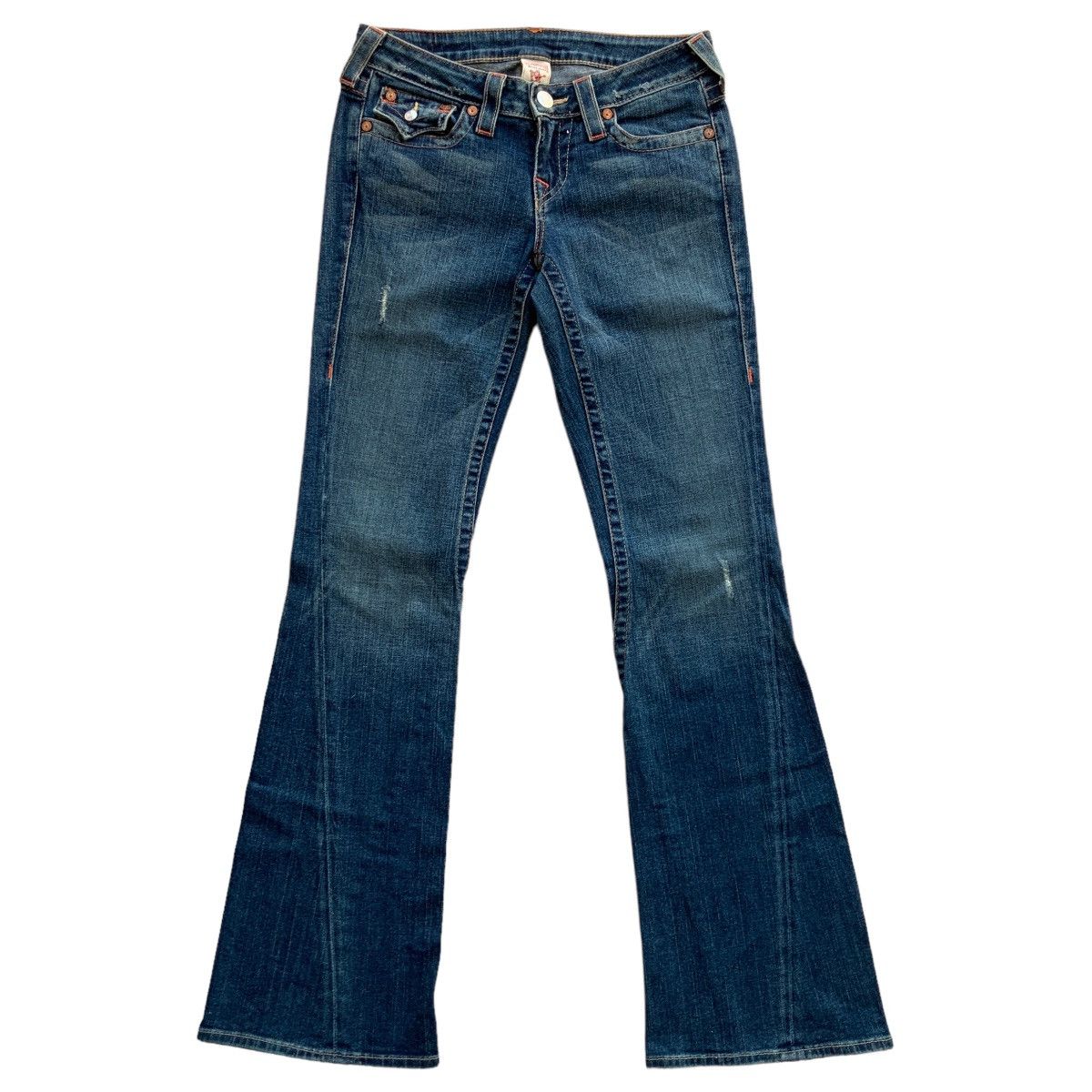 Miss Sixty × True Religion Y2K VINTAGE TRUE RELIGION STRETCH FLARE JEANS Size 28" / US 6 / IT 42 - 2 Thumbnail
