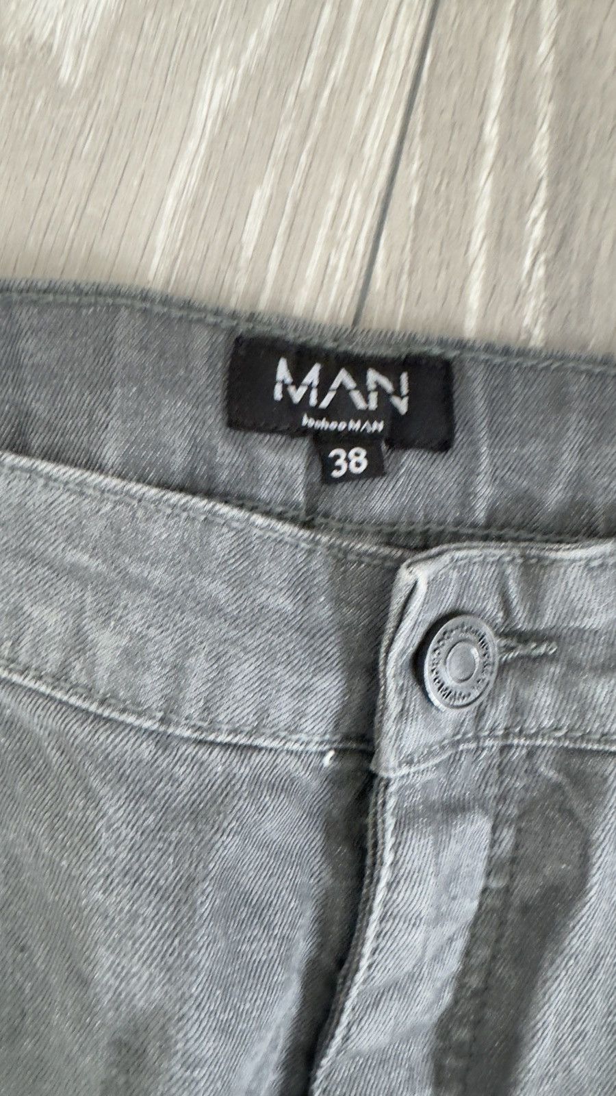 Fashion Nova Men's Grey Zip Detail Jeans - Size 38 Size US 38 / EU 54 - 4 Thumbnail