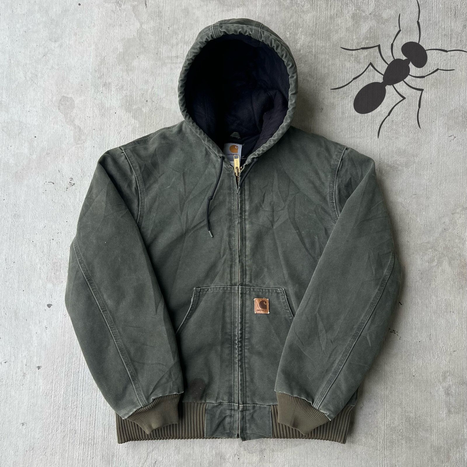 Carhartt × Vintage Vintage Carhartt Jacket J130 Hooded Green | Grailed