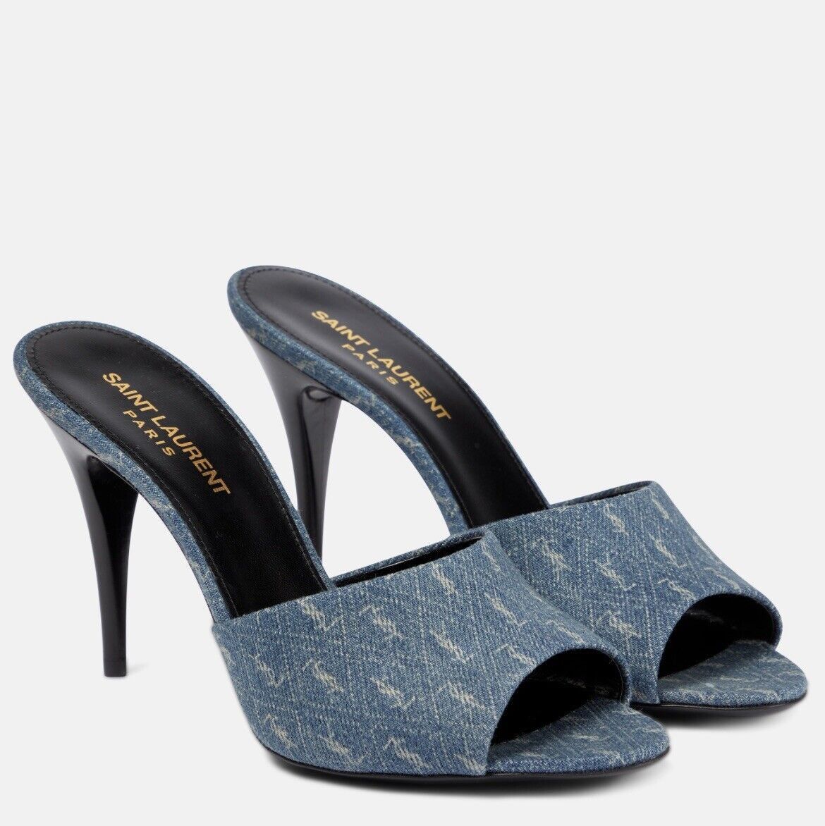 Saint Laurent Paris La 16 Mules in Cassandre Denim Size US 9 / IT 39 - 1 Thumbnail