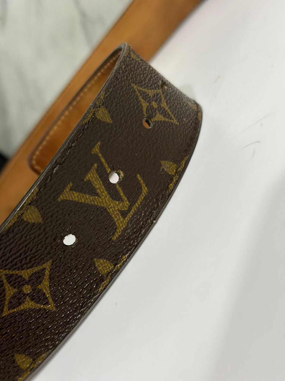 Louis Vuitton Authentic Louis Vuitton Monogram Belt 85/34 DEFECTED Size ONE SIZE - 10 Thumbnail