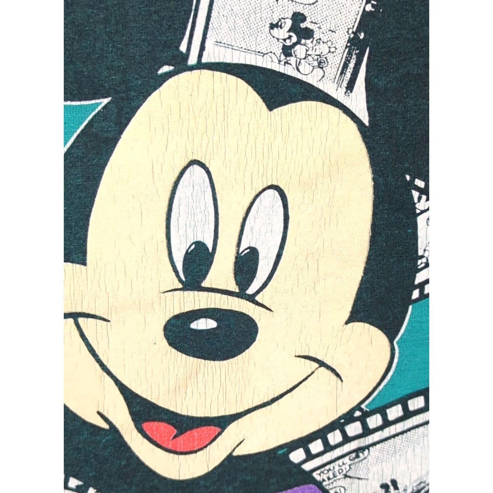 Fruit Of The Loom VINTAGE Mickey Mouse T-Shirt Mens XL Green 90s Crew Neck Short Sleeve Fruit of the Loom Disney Logo Cartoon All Seasons 80s 90s Mens Size US XL / EU 56 / 4 - 3 Thumbnail