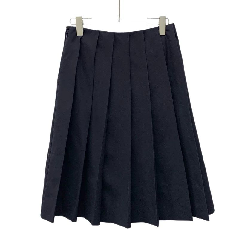 Prada Prada 24 dark blue tie sheep wool pleated skirts 2505-Nexta Size 24" / US 00 / IT 34 - 2 Thumbnail