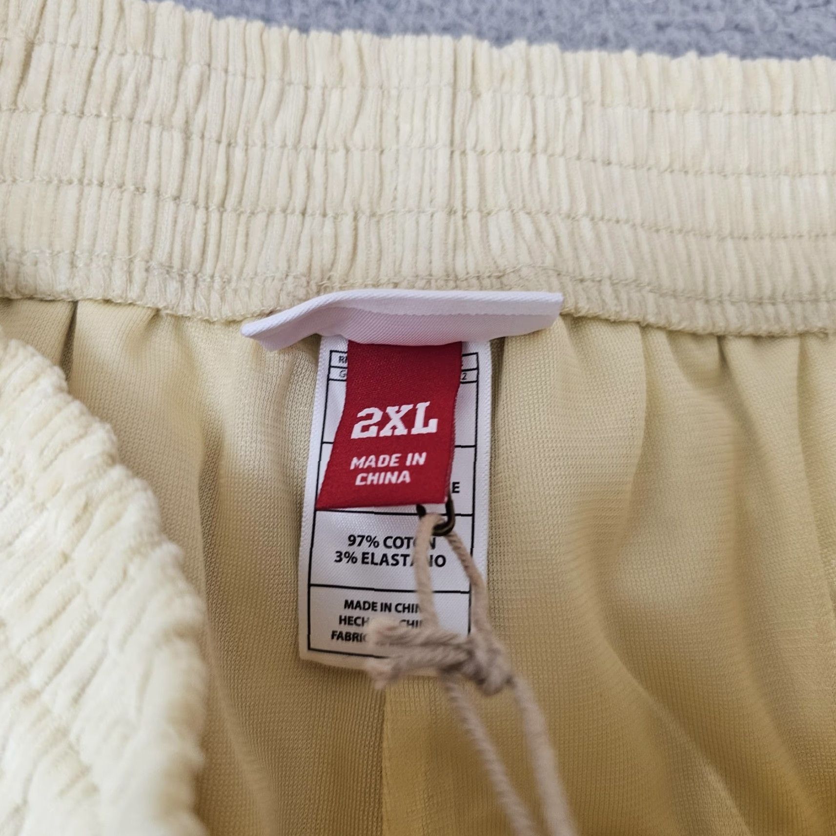 Mitchell & Ness Mitchell & Ness Fred Segal Pants Mens 2XL Cream Corduroy Side Stripe Joggers Size US 39 - 7 Thumbnail