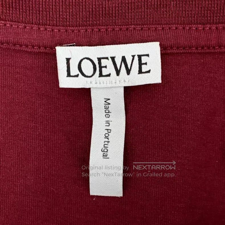 Loewe Loewe Dark red logo embroidered cotton round neck short sl Size L / US 10 / IT 46 - 5 Thumbnail