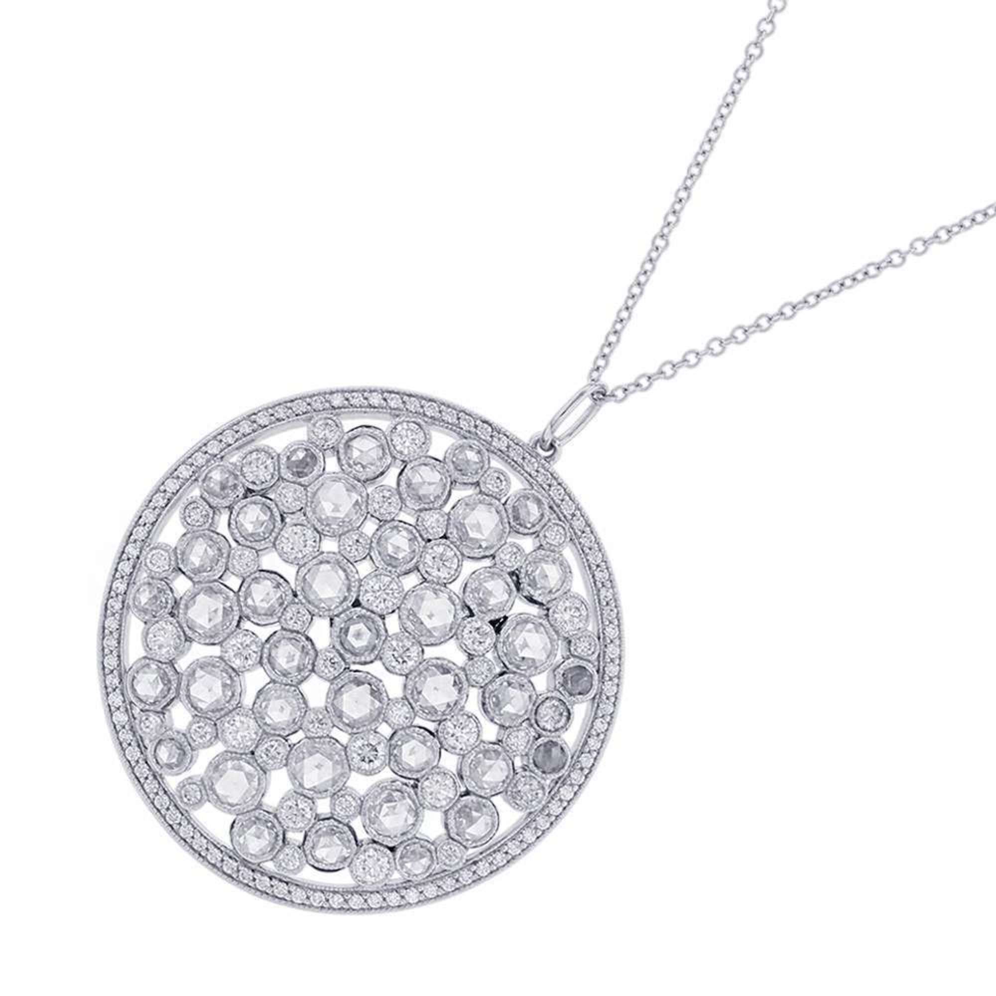 Tiffany Necklace Cobblestone Diamond Rose Cut Pt950 Platinum Co
