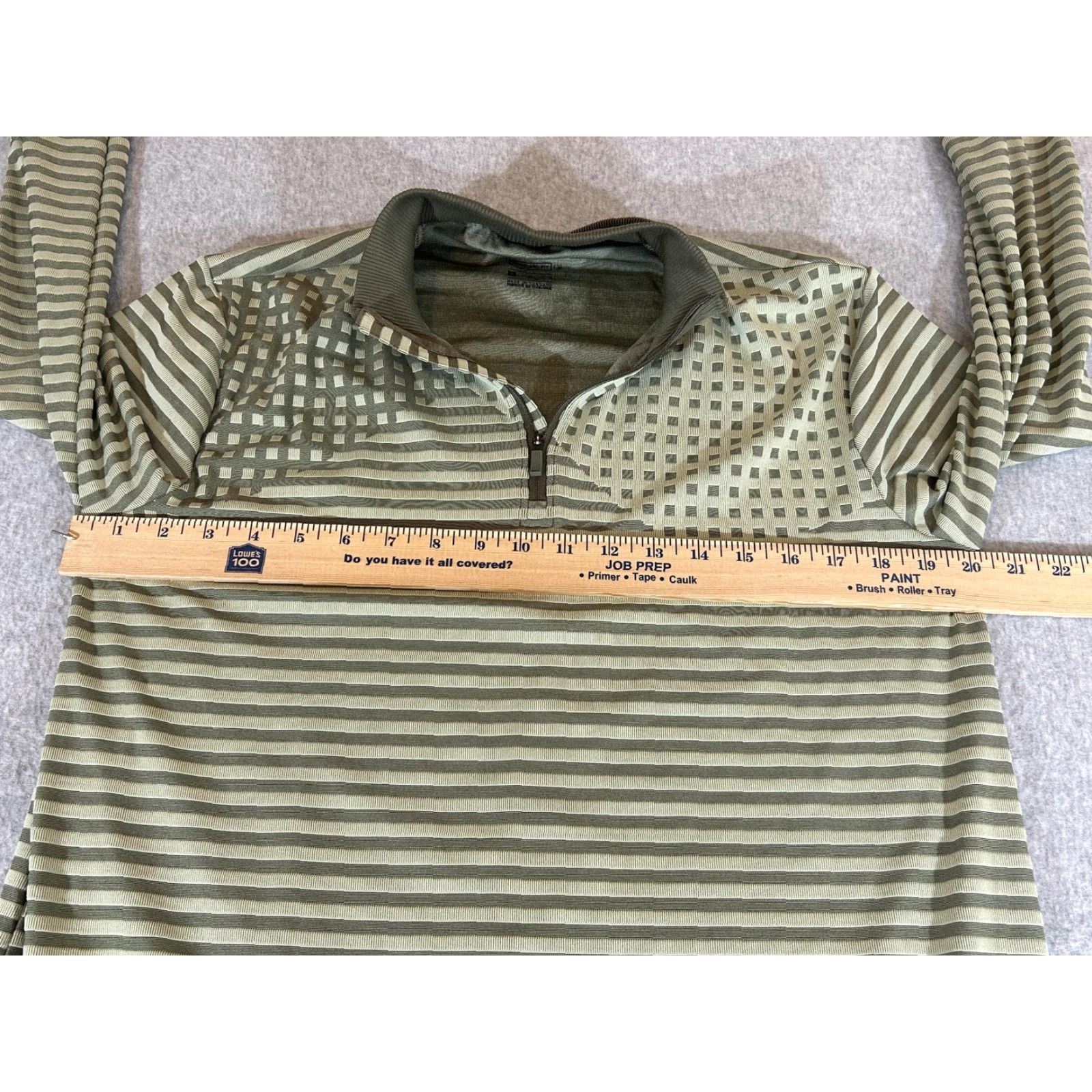 Nike Nike Dri-FIT Pullover Shirt Womens M Green Striped 1/4 Zip Mock Neck Long Sleeve Activewear Top Size M / US 6-8 / IT 42-44 - 3 Thumbnail