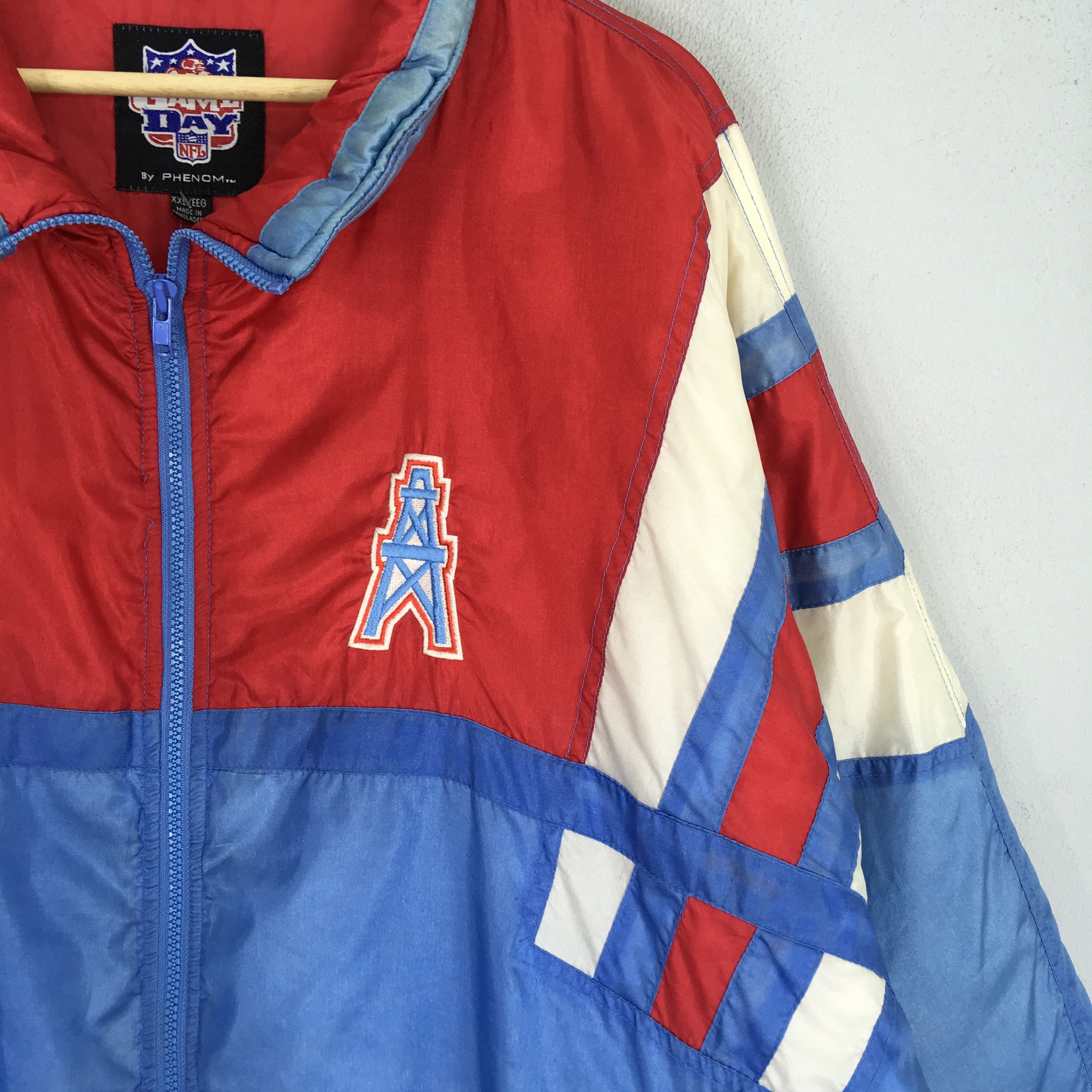 NFL Vintage 90's Houston Oilers NFL Football Sport Team Jacket Size US XXL / EU 58 / 5 - 4 Thumbnail
