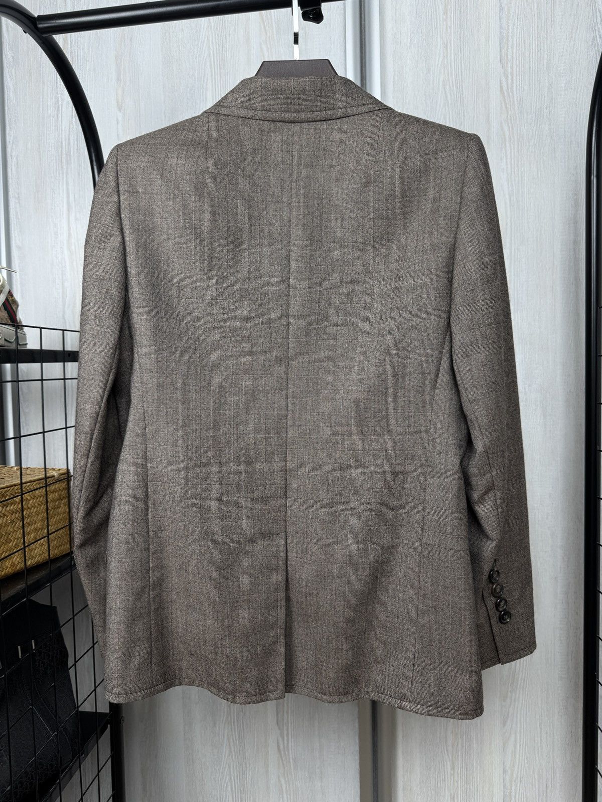 Akris Akris beige brown 50s style wool checkered blazer Size XL / US 12-14 / IT 48-50 - 7 Thumbnail