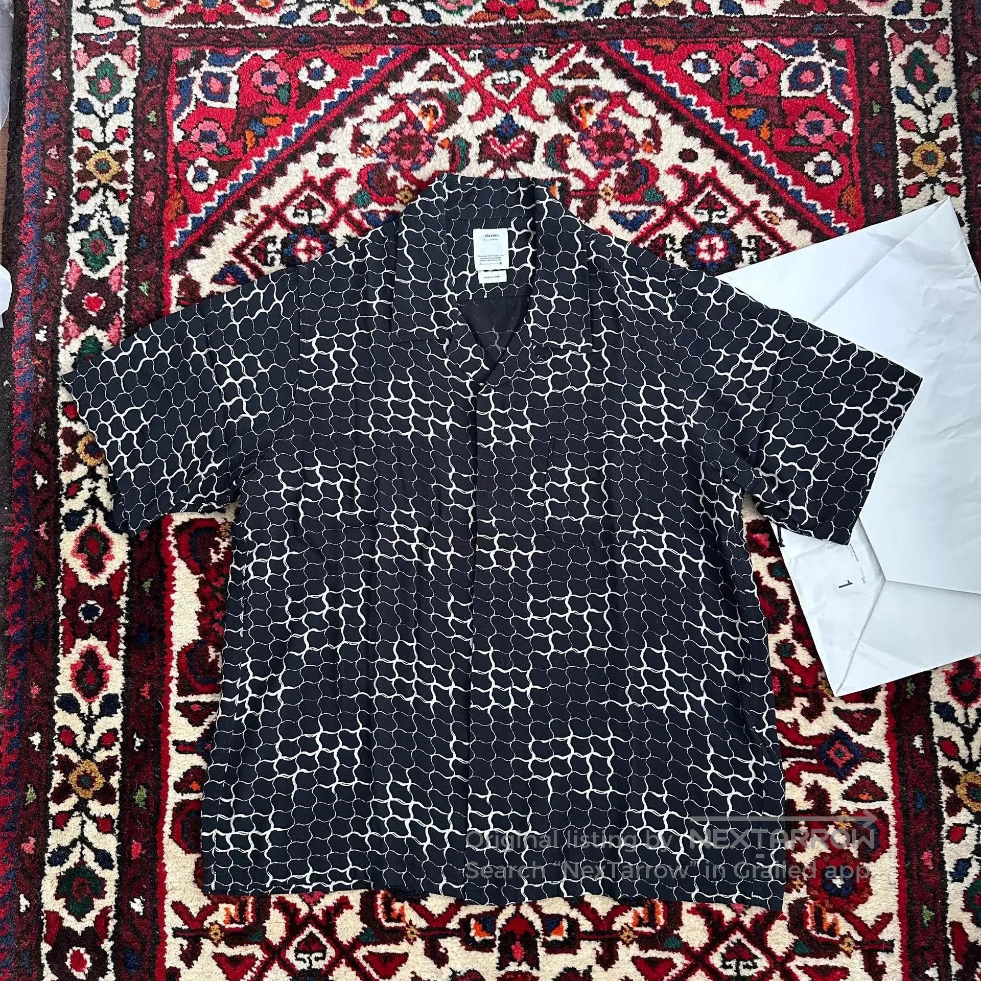 Visvim Black Patterned Short Sleeve Button-Up Shirt. Size US S / EU 44-46 / 1 - 2 Thumbnail