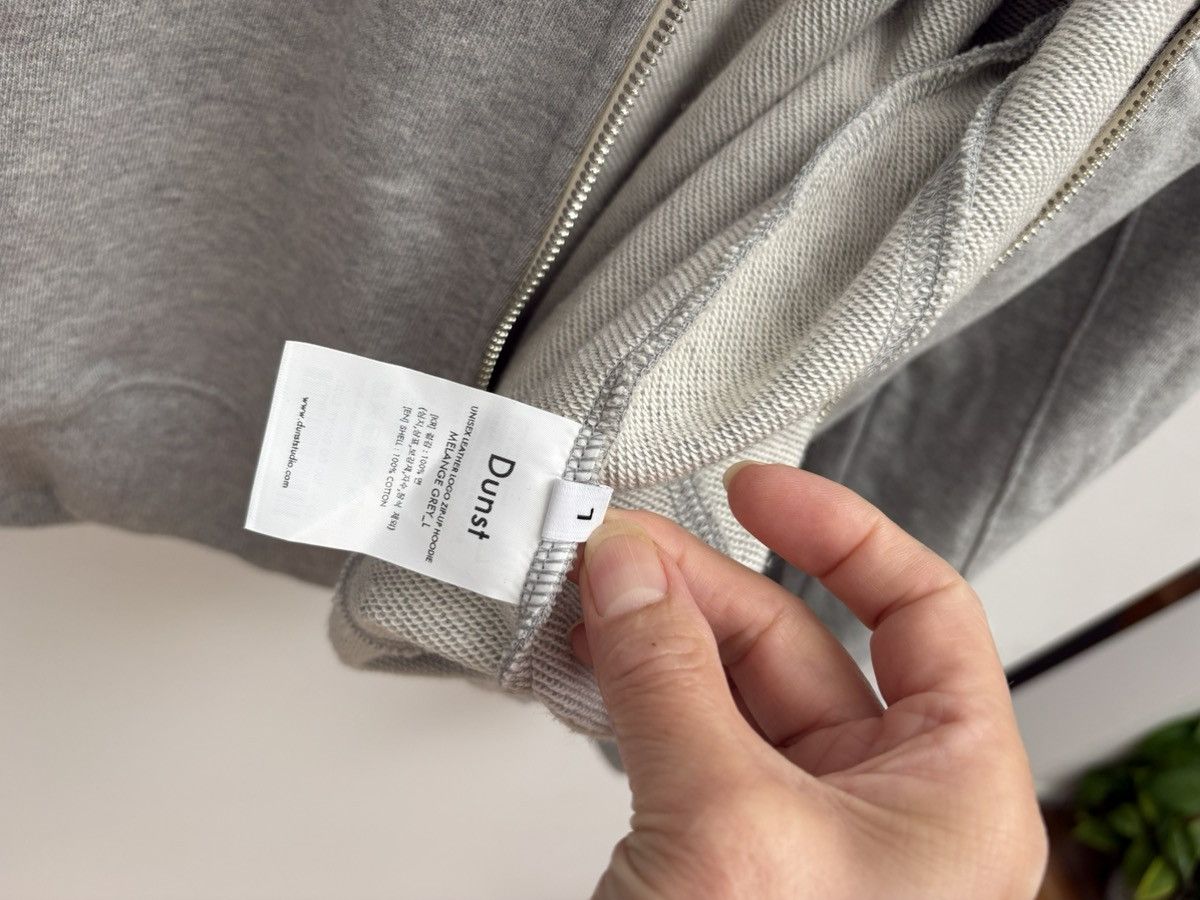 Other Dunst brand Unisex leather logo zip up hoodie melange grey Size US L / EU 52-54 / 3 - 4 Thumbnail