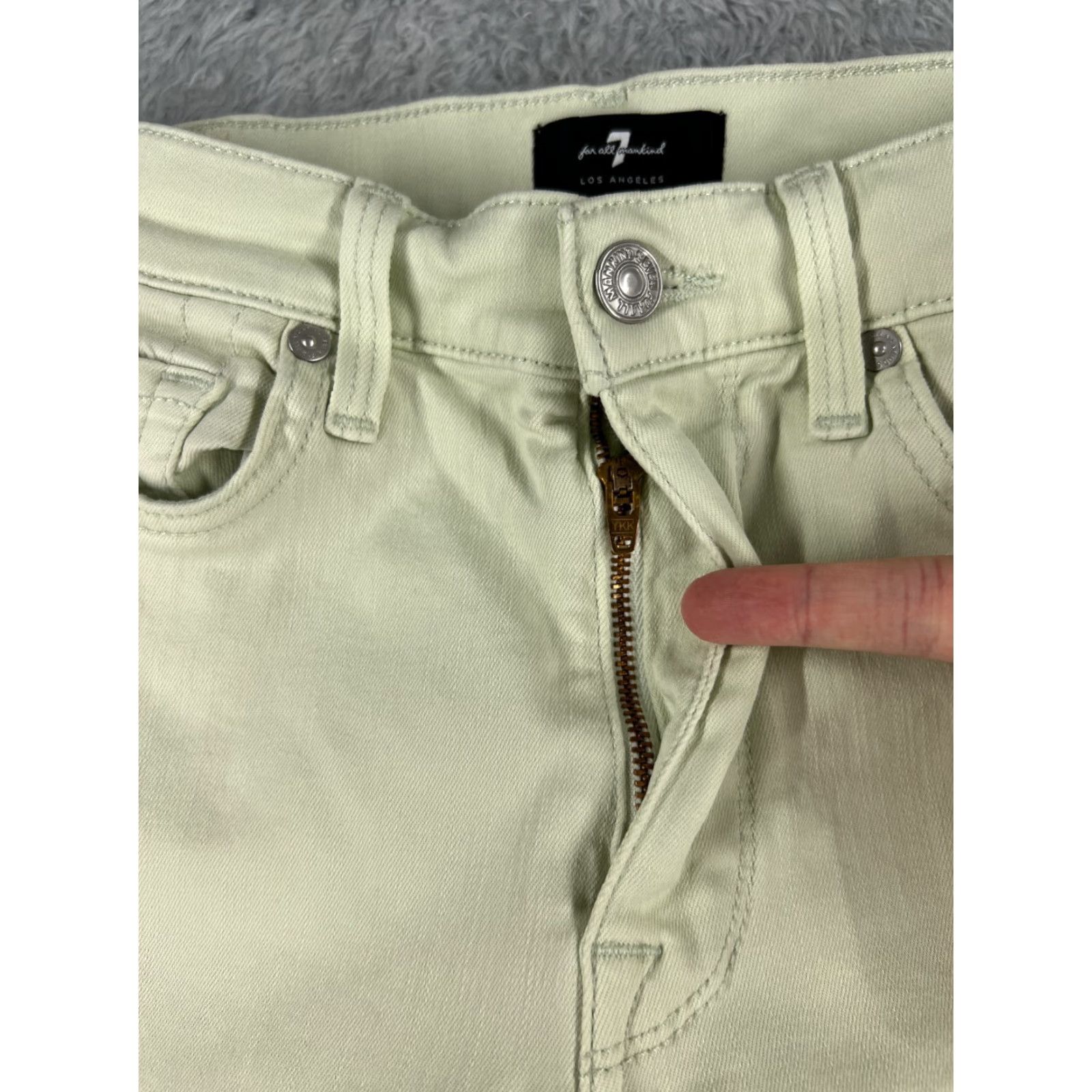 7 For All Mankind 7 For All Mankind Jeans Women Skinny Denim Green 25 24x27 Mid Rise Regular Inseam 27 in 5-Pocket Stretch Cotton Vintage No N/A Size 42" / US 20 - 5 Thumbnail