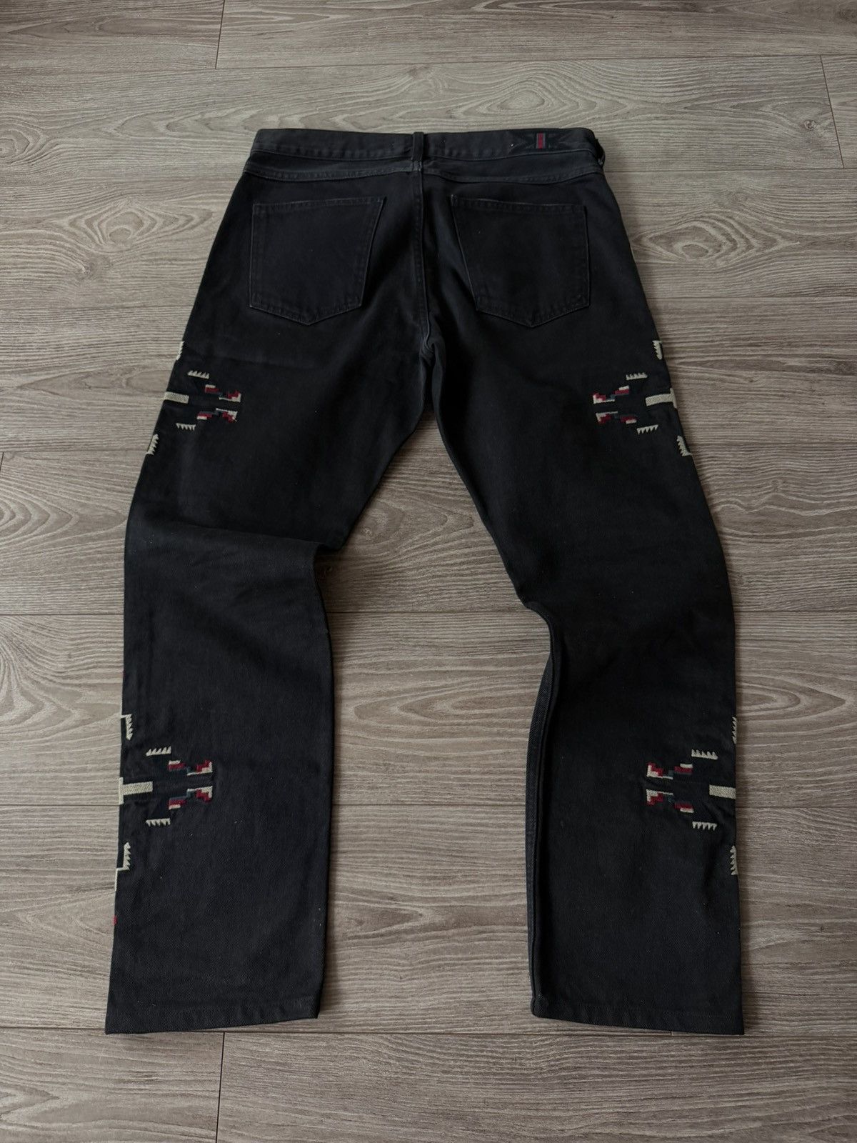 Isabel Marant Isabel Marant x H&M Embroidered Western Black Denim Jeans Size US 33 - 19 Thumbnail