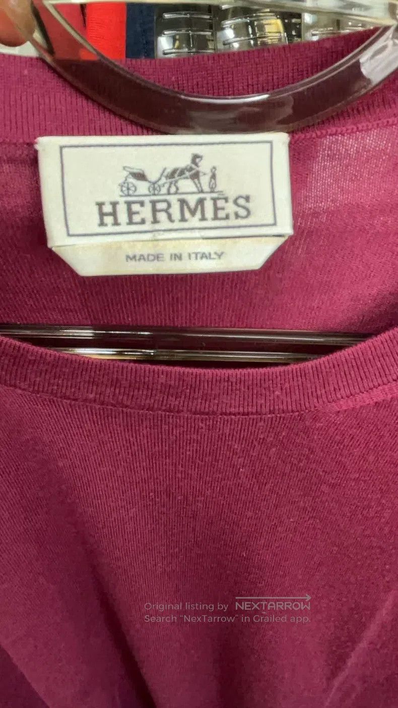 Hermes Hermes Knitted wool and leather long-sleeved T-shirt Size US XXL / EU 58 / 5 - 5 Thumbnail