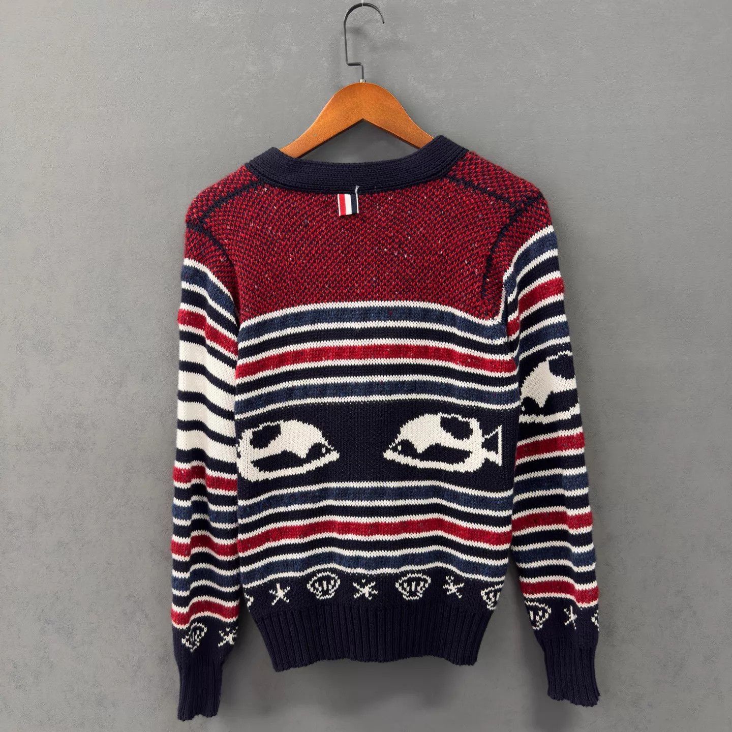 Thom Browne Thom Browne 98 New Red Blue 4-bar Wool Cardigan Size 2 Size XS / US 0-2 / IT 36-38 - 2 Thumbnail