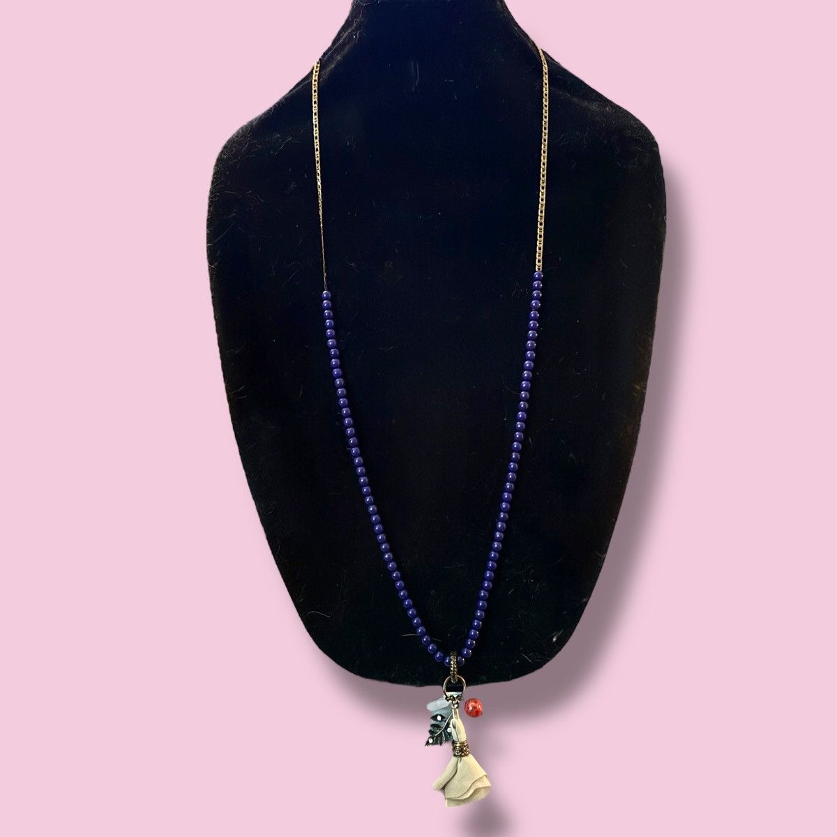 American Eagle Outfitters American Eagle long blue beaded charm tassel necklace Size ONE SIZE - 2 Thumbnail