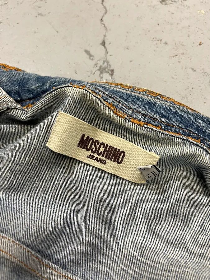 Moschino 2000s Moschino Pleated Blue Buttoned Denim Jacket Size M / US 6-8 / IT 42-44 - 11 Thumbnail