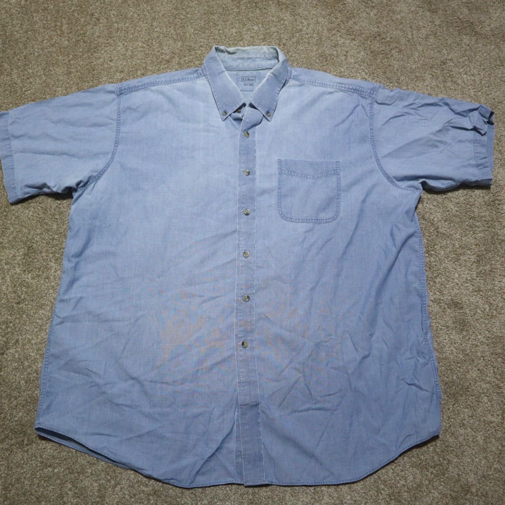 Vintage VINTAGE L.L. Bean Denim Shirt Men's 2XL Long Sleeve Button Up Casual Fall Spring Summer Black Blue Size US XXL / EU 58 / 5 - 2 Thumbnail