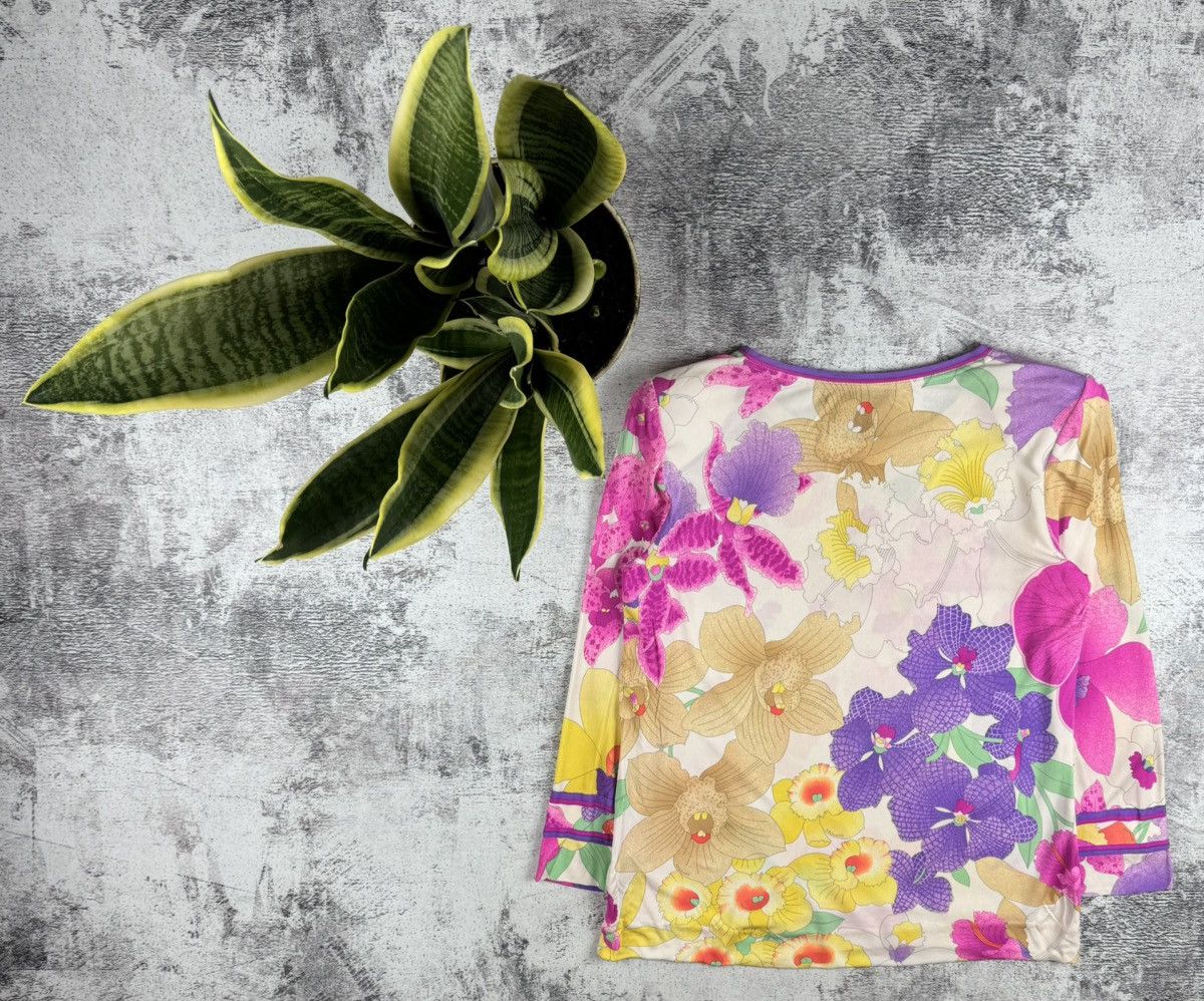 Leonard Paris × Vintage RARE Leonard Paris Floral Silk 40 Designer Tunic Dress Luxury Shirt Blouse Top Size M / US 6-8 / IT 42-44 - 24 Thumbnail