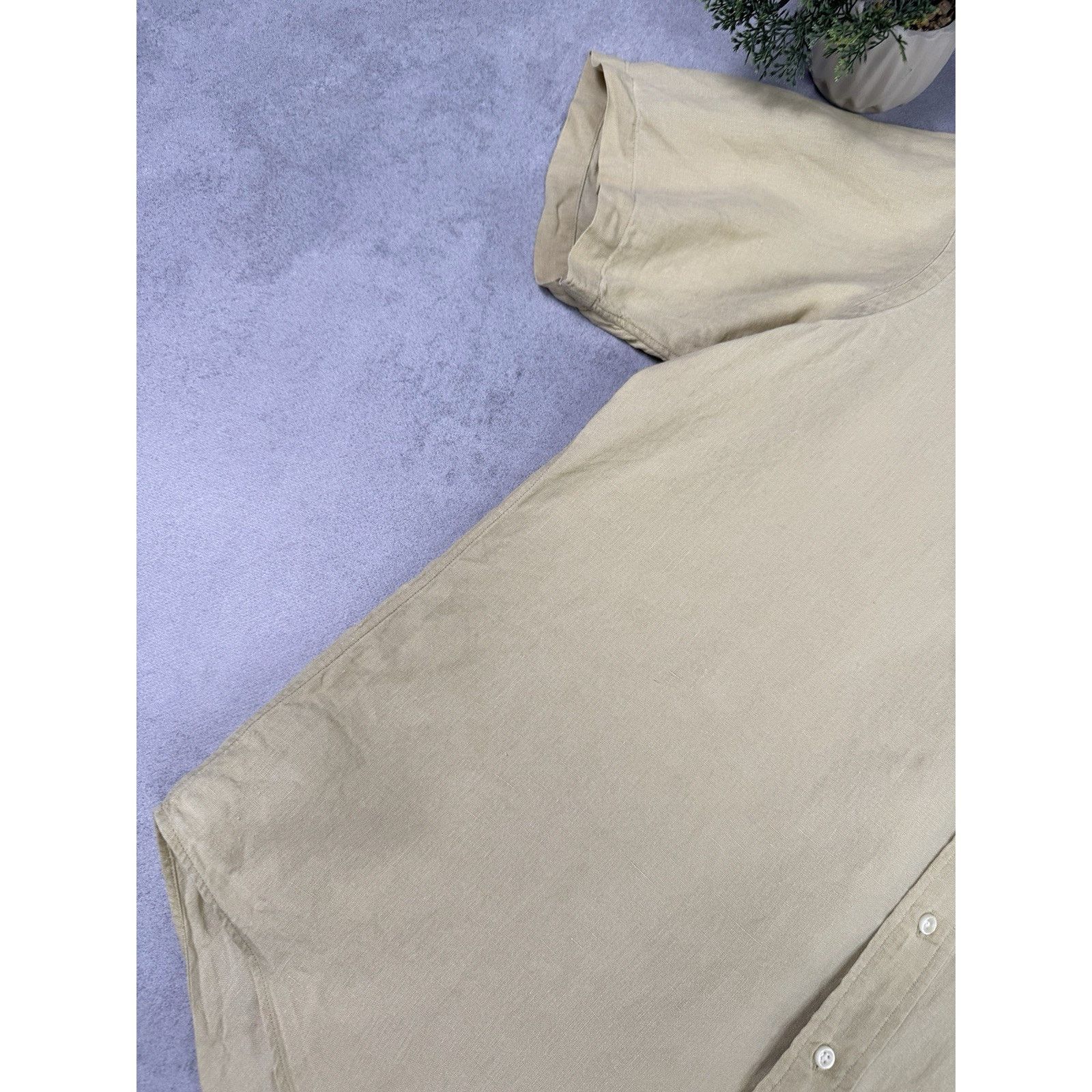 Ralph Lauren Vintage Polo Ralph Lauren Short Sleeve Liven Shirt Beige Size US XL / EU 56 / 4 - 9 Thumbnail