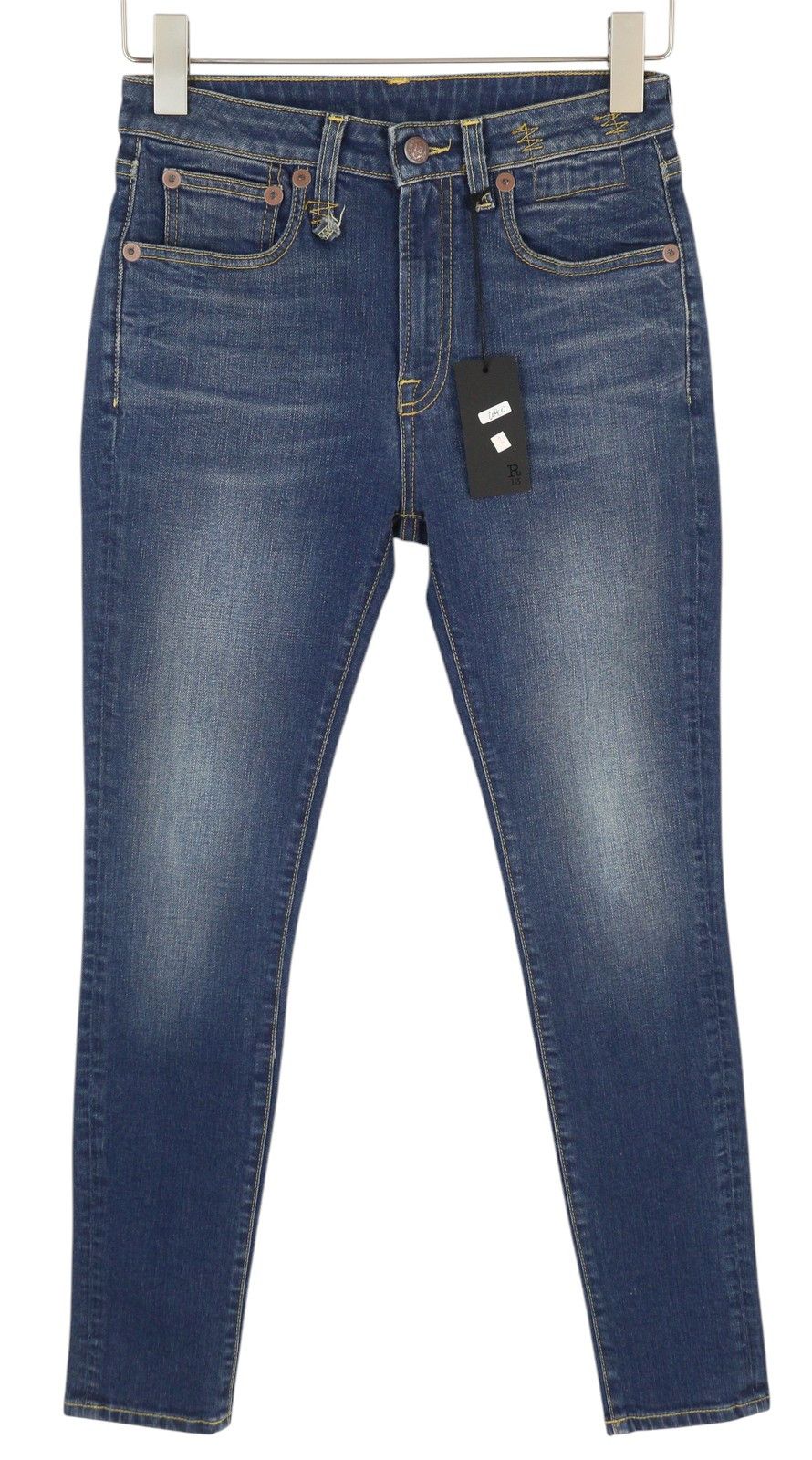 ALISON SKINNY 27 Lily Blue FX Faded Washed Zip 86348