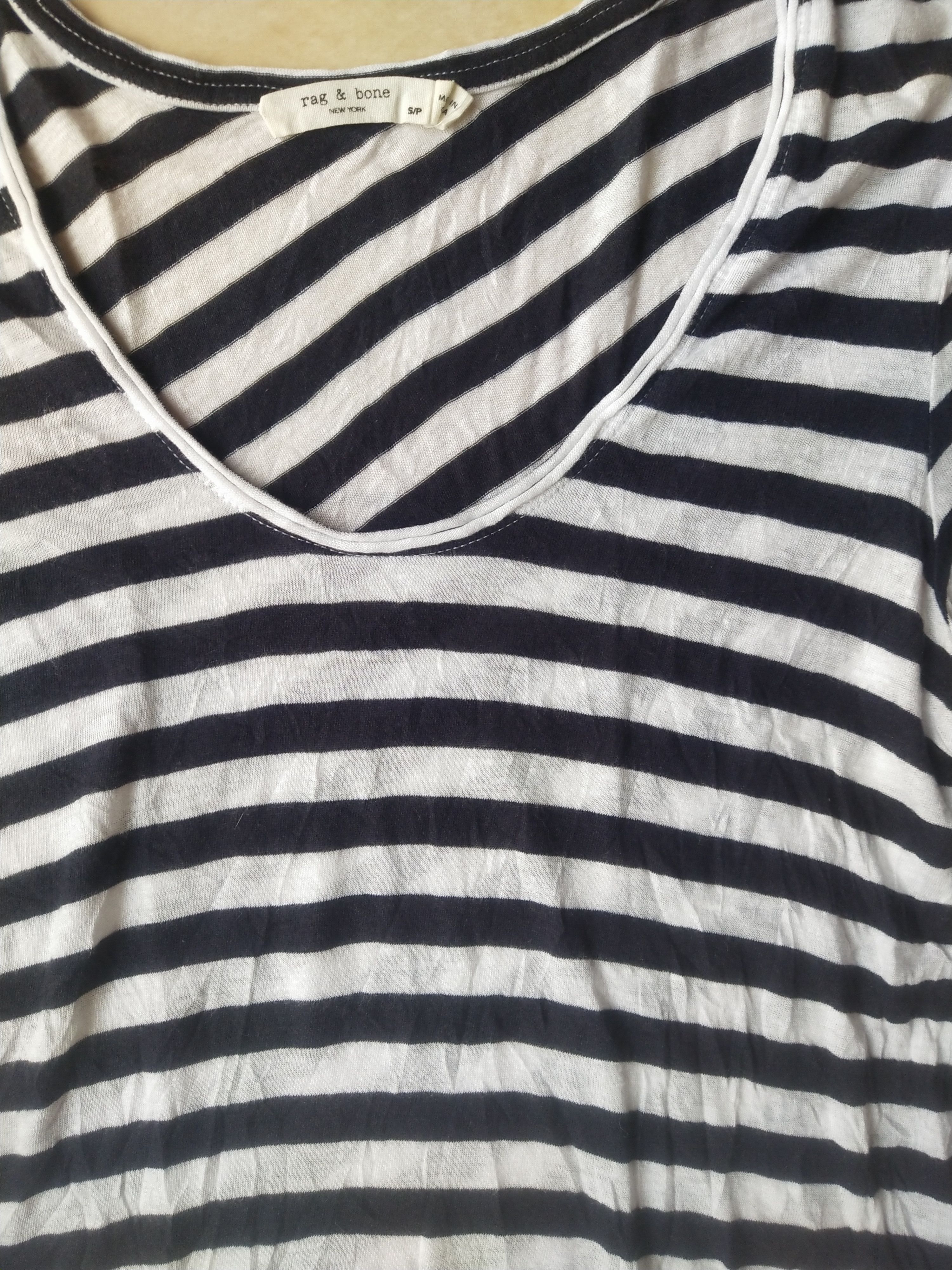 Rag & Bone Rag & Bone New York Modal Linen Striped Slub T-Shirt Size S / US 4 / IT 40 - 2 Thumbnail