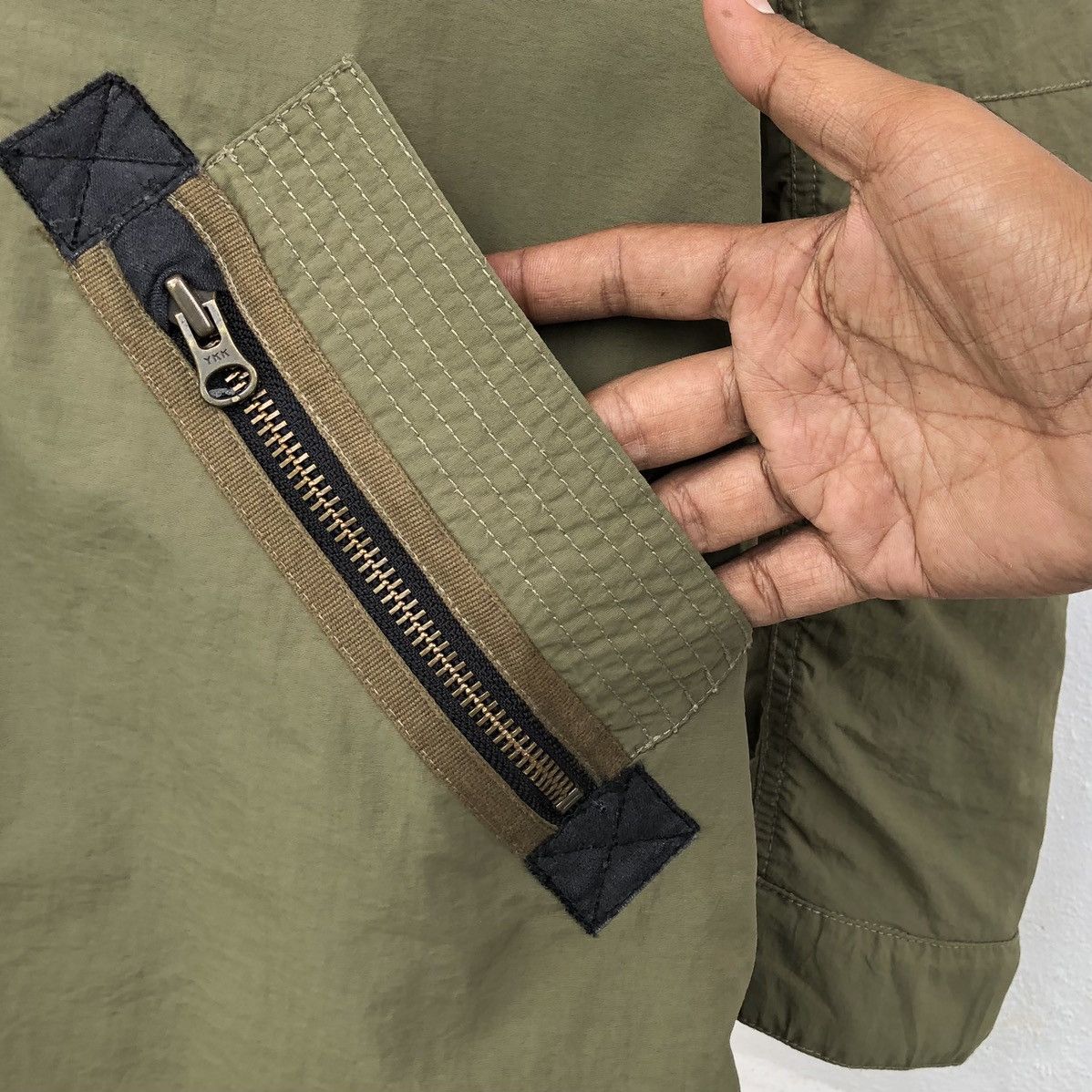 Japanese Brand BAGARCH Mod Coat Olive Military Coat Cross Big Logo Parka Size US XL / EU 56 / 4 - 7 Thumbnail