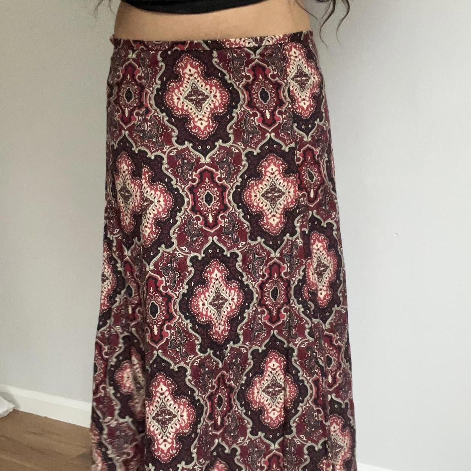 Other Red and burgundy midi skirt with a boho vibe #fairycore Size 32" / US 10 / IT 46 - 2 Thumbnail