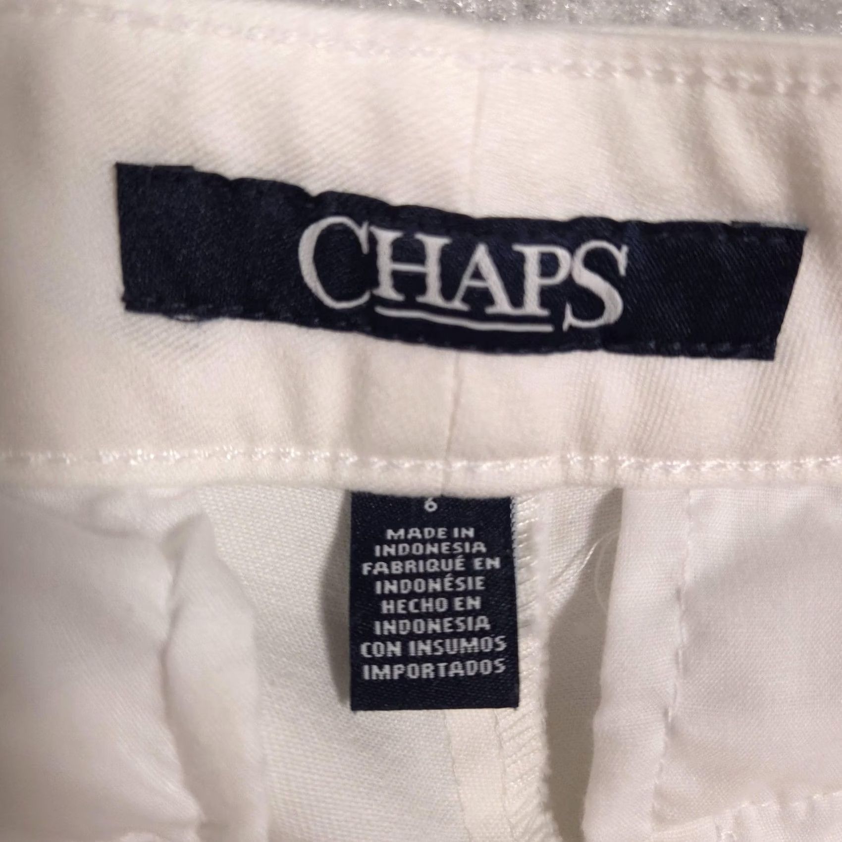 Chaps Chaps Pants Womens 6 White Capri Cropped Stretch Pull On Flat Front Slim Leg Capris Casual Womens Size 28" / US 6 / IT 42 - 5 Thumbnail