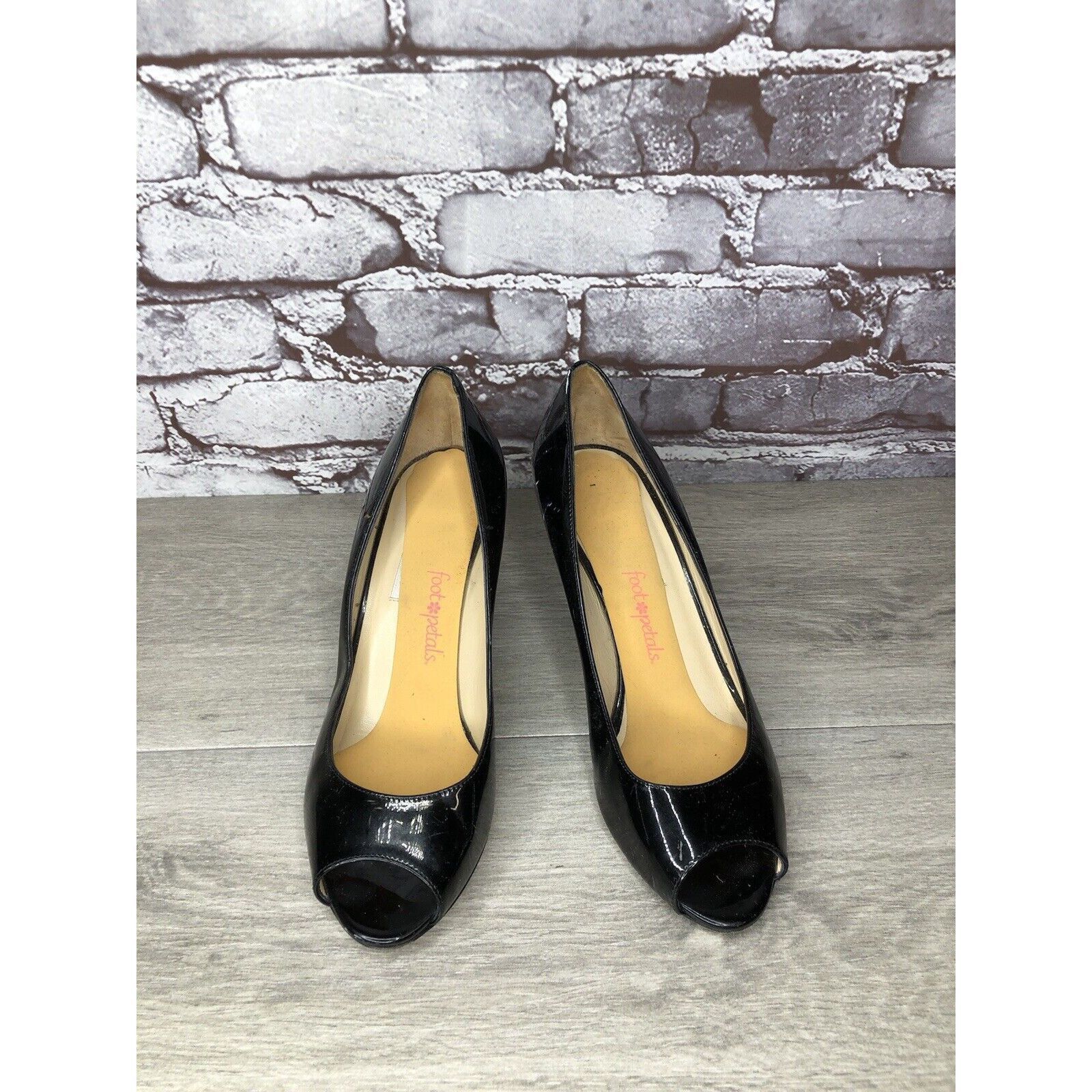 Jimmy Choo Jimmy Choo Black Patent Leather Peep Toe Wedges Shoes Women Size US 9 / IT 39 - 22 Thumbnail