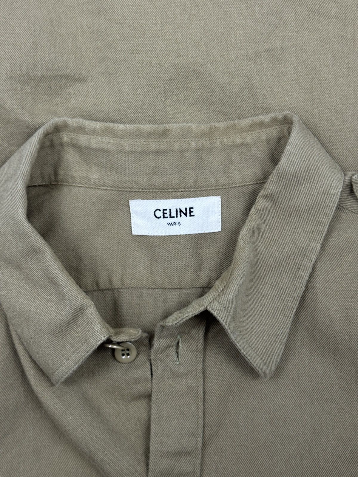 Celine SS 20 Celine X Hedi Slimane Military Shirt in Cotton Twill Size US M / EU 48-50 / 2 - 8 Thumbnail