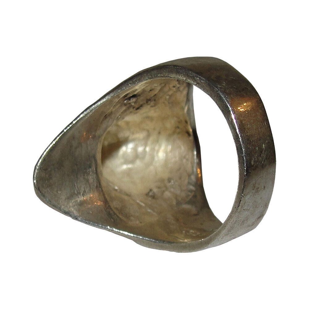 Designer Antiqued Sterling Silver Rhino Horn Ring Rhinoceros Size ONE SIZE - 5 Thumbnail