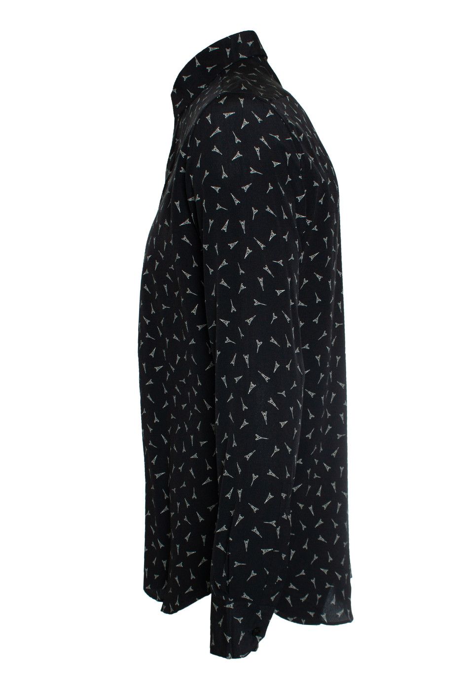 Saint Laurent Paris Saint Laurent, Black shirt with eiffel tower print Size US M / EU 48-50 / 2 - 2 Thumbnail