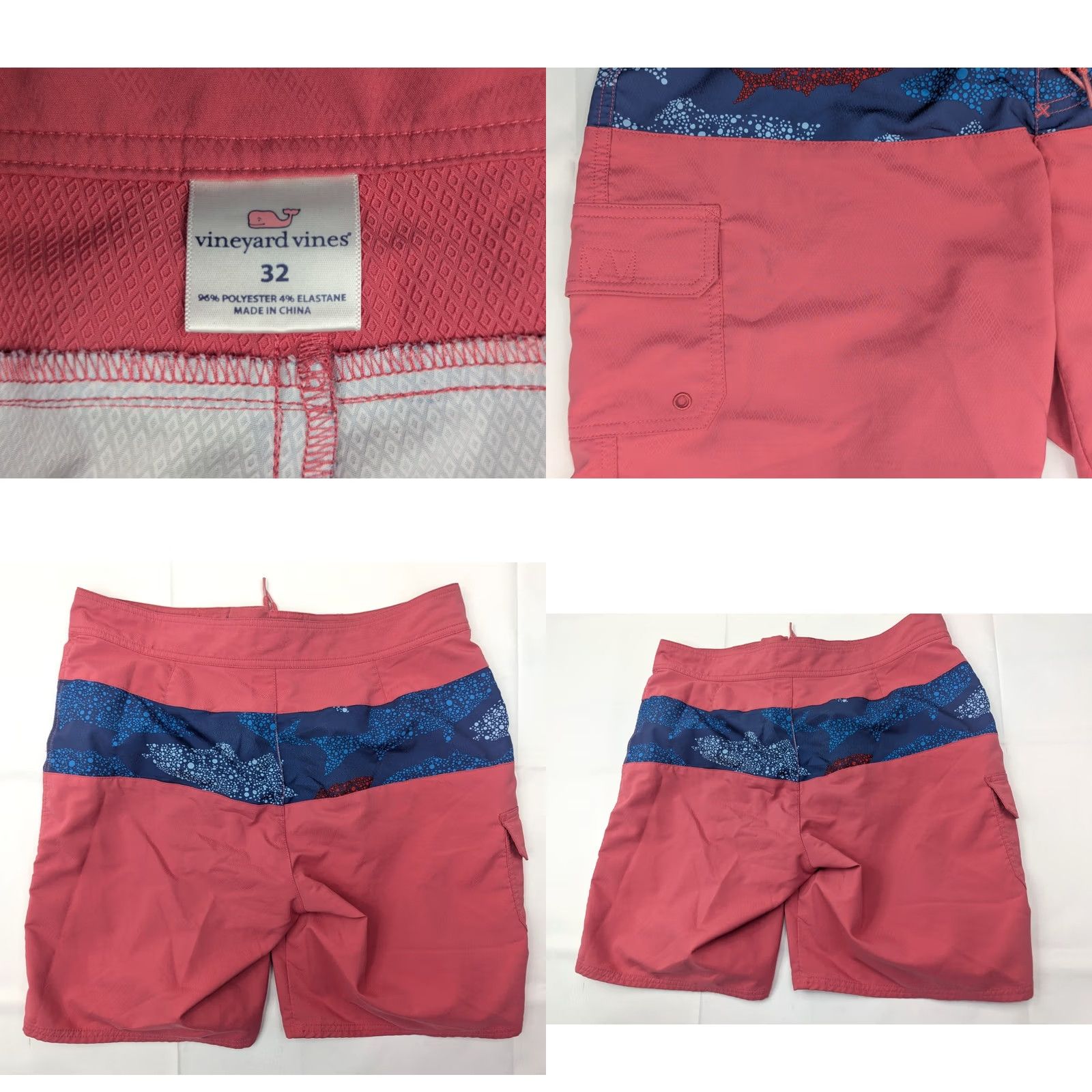 Vineyard Vines Vineyard Vines Board Shorts Mens 32 Blue Pink Salmon Fish Fishing Swim Trunks Size US 32 / EU 48 - 8 Thumbnail
