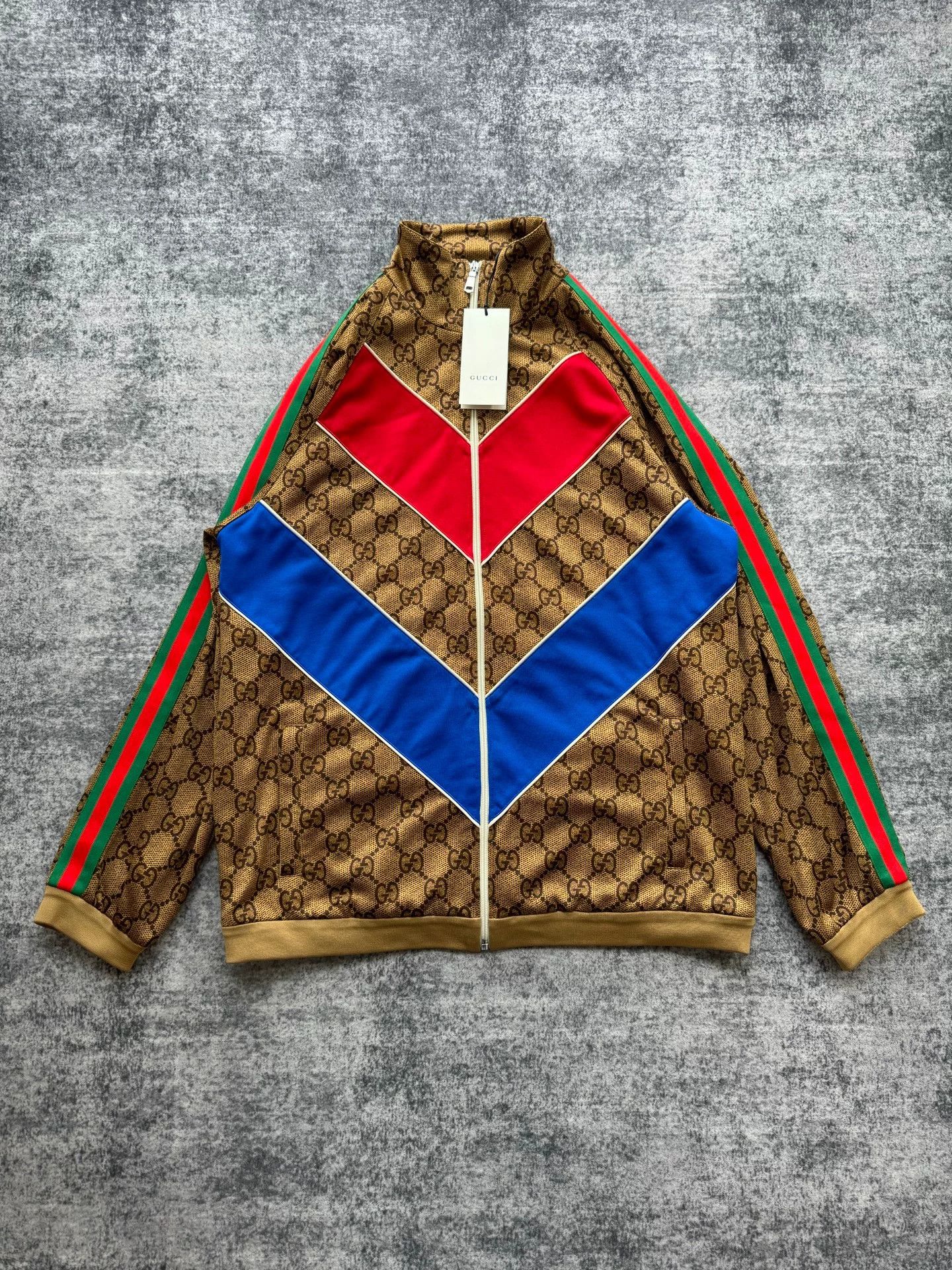 Gucci Gucci Monogram Zip-Up Jacket in Gold Size US L / EU 52-54 / 3 - 1 Thumbnail