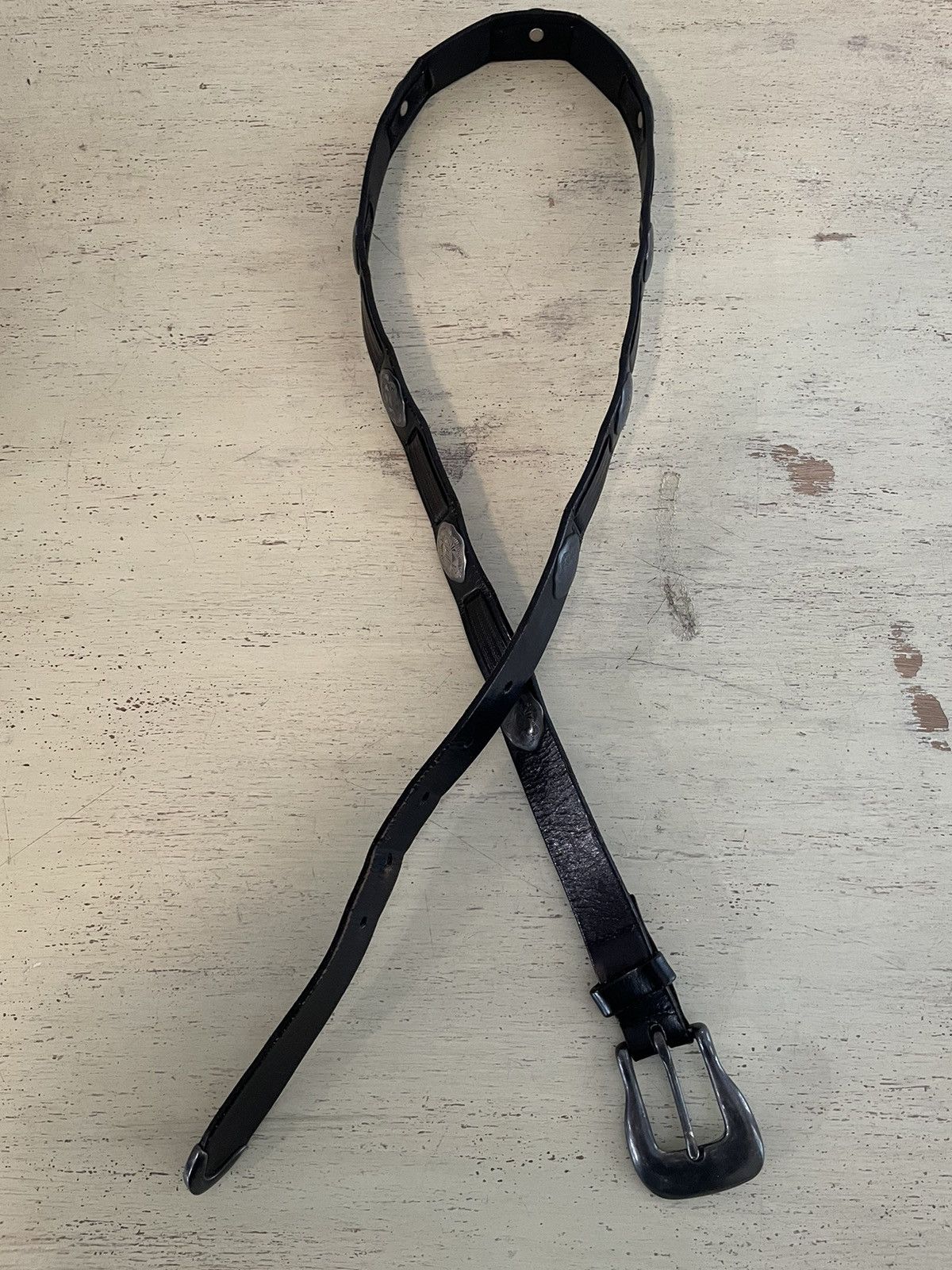 Cole Haan × Vintage Conch Embellished Belt Size 36 - 2 Thumbnail