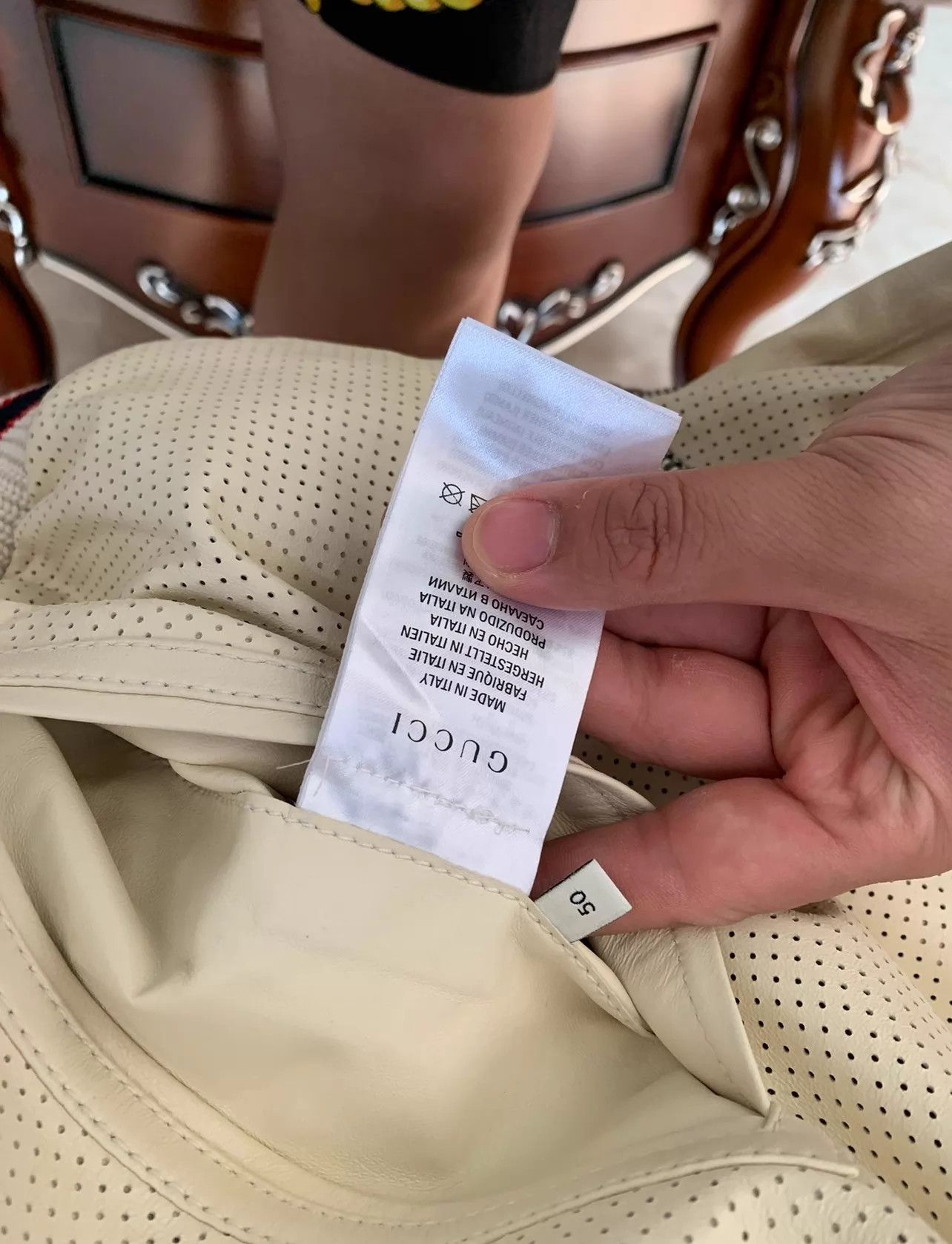 Gucci Gucci Perforated Sheepskin Leather Jacket 50 (Classic Logos) Size US M / EU 48-50 / 2 - 5 Thumbnail