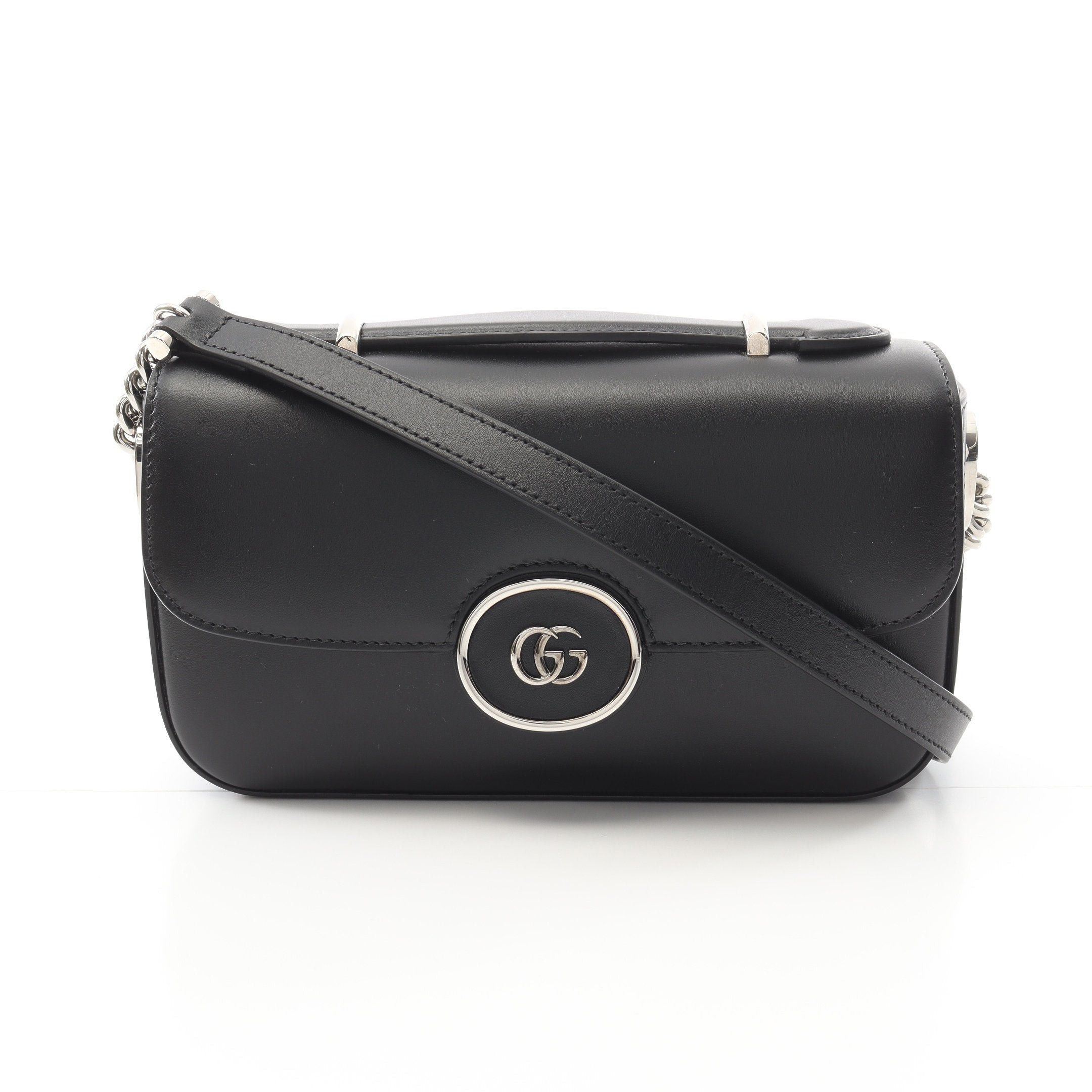Gucci Gucci Double G Shoulder Bag Leather Black Size ONE SIZE - 1 Thumbnail