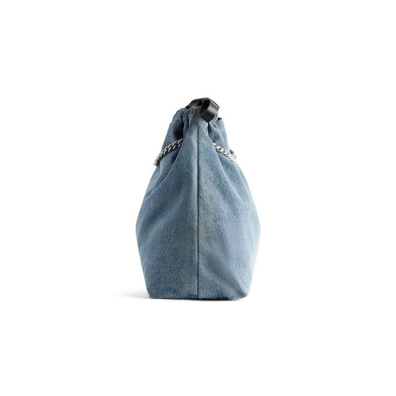 Balenciaga o1w1db10526 Size: OS / Crush Medium Tote Bag Denim in Blue Size ONE SIZE - 3 Thumbnail