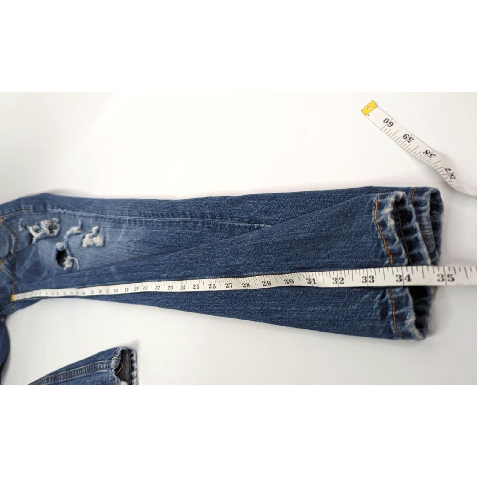 Levi's Levi's 511 Jeans Slim Fit Stretch Dark Wash Distressed Jeans Men 32x34 Denim 5-Pocket Belt Loops Zip Inseam 34 Vintage? No Size US 32 / EU 48 - 7 Thumbnail