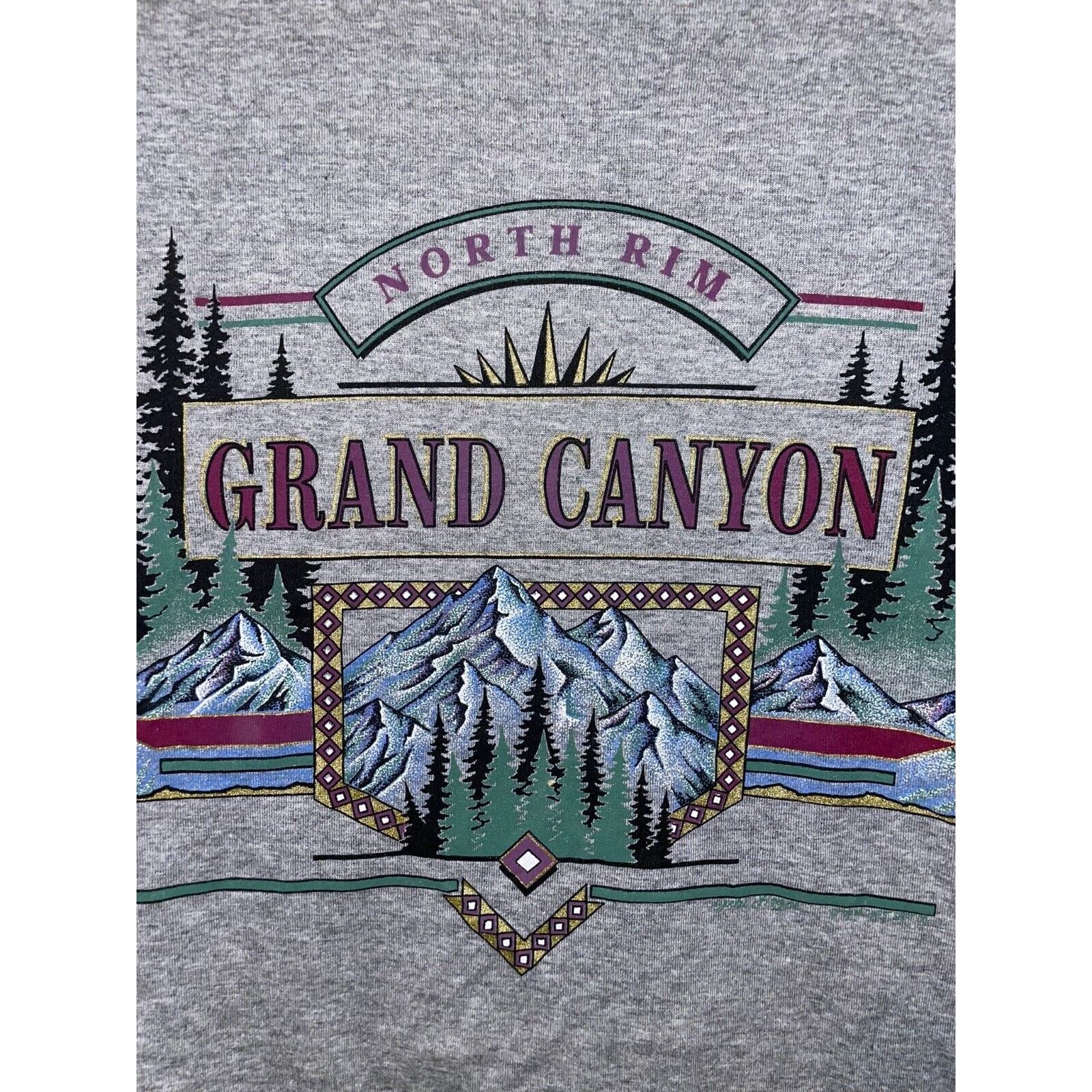 Jerzees Vintage Grand Canyon Shirt North Rim Gray 90s VTG 1990s L Size US L / EU 52-54 / 3 - 2 Thumbnail