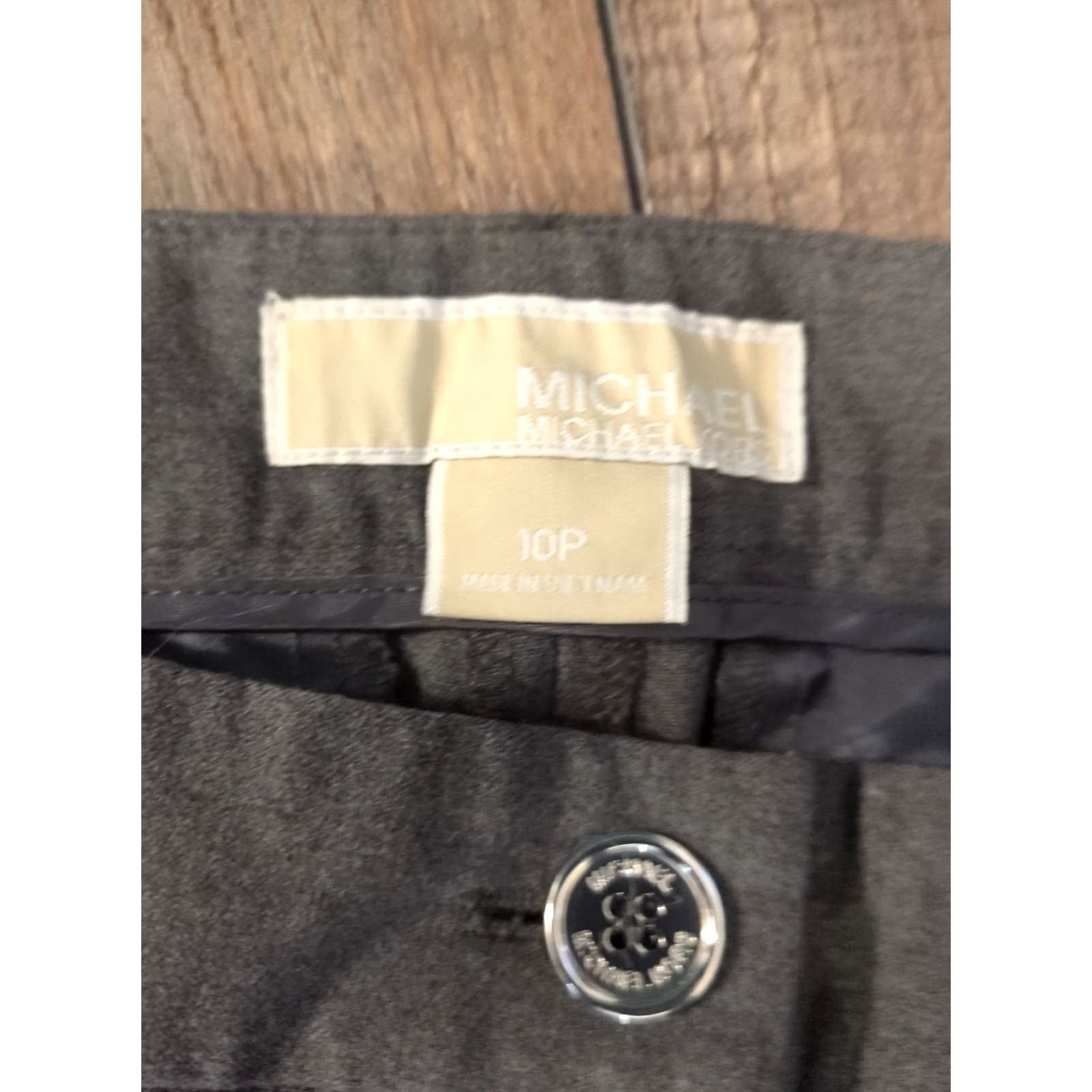 Michael Kors Michael Kors Womens Dress Pants Gray 10P Petite Pockets Polyester Blend Stretch Zipper Dress Pants Women Mens? Size 32" / US 10 / IT 46 - 3 Thumbnail