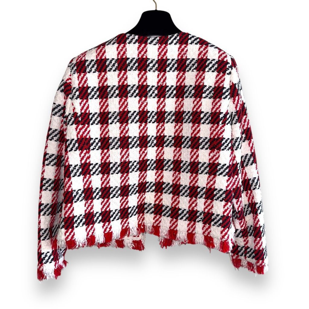 Oscar De La Renta NWT Oscar De La Renta Bicolor Houndstooth Tweed Jacket Sz 14 Size XL / US 12-14 / IT 48-50 - 10 Thumbnail