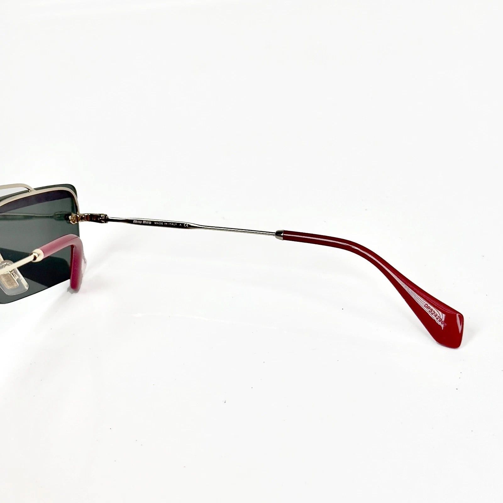 MIU MIU 59T SOCIETE MU59TS Green Silver Square Sunglasses